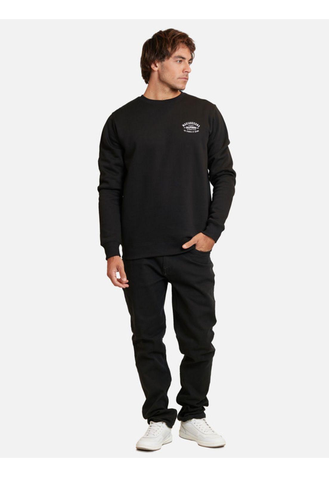 Poleron Symbols Of Nature Crew Negro Hombre Maui And Sons-3