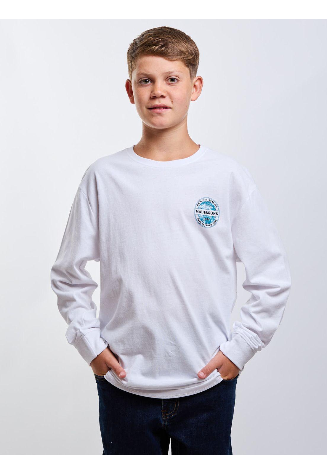 Polera ML Breaker Blanco Infantil Maui And Sons-0