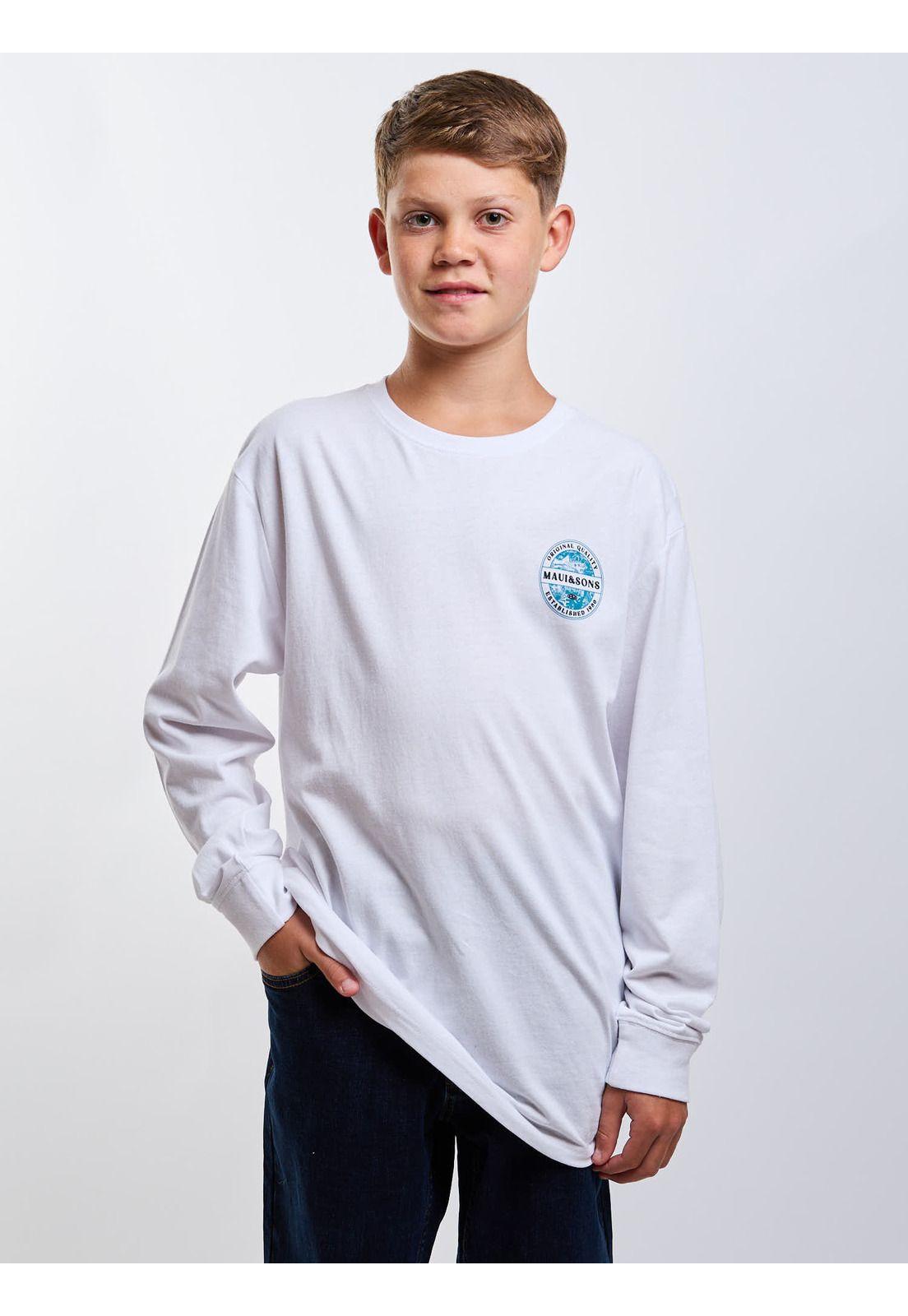 Polera ML Breaker Blanco Infantil Maui And Sons-4