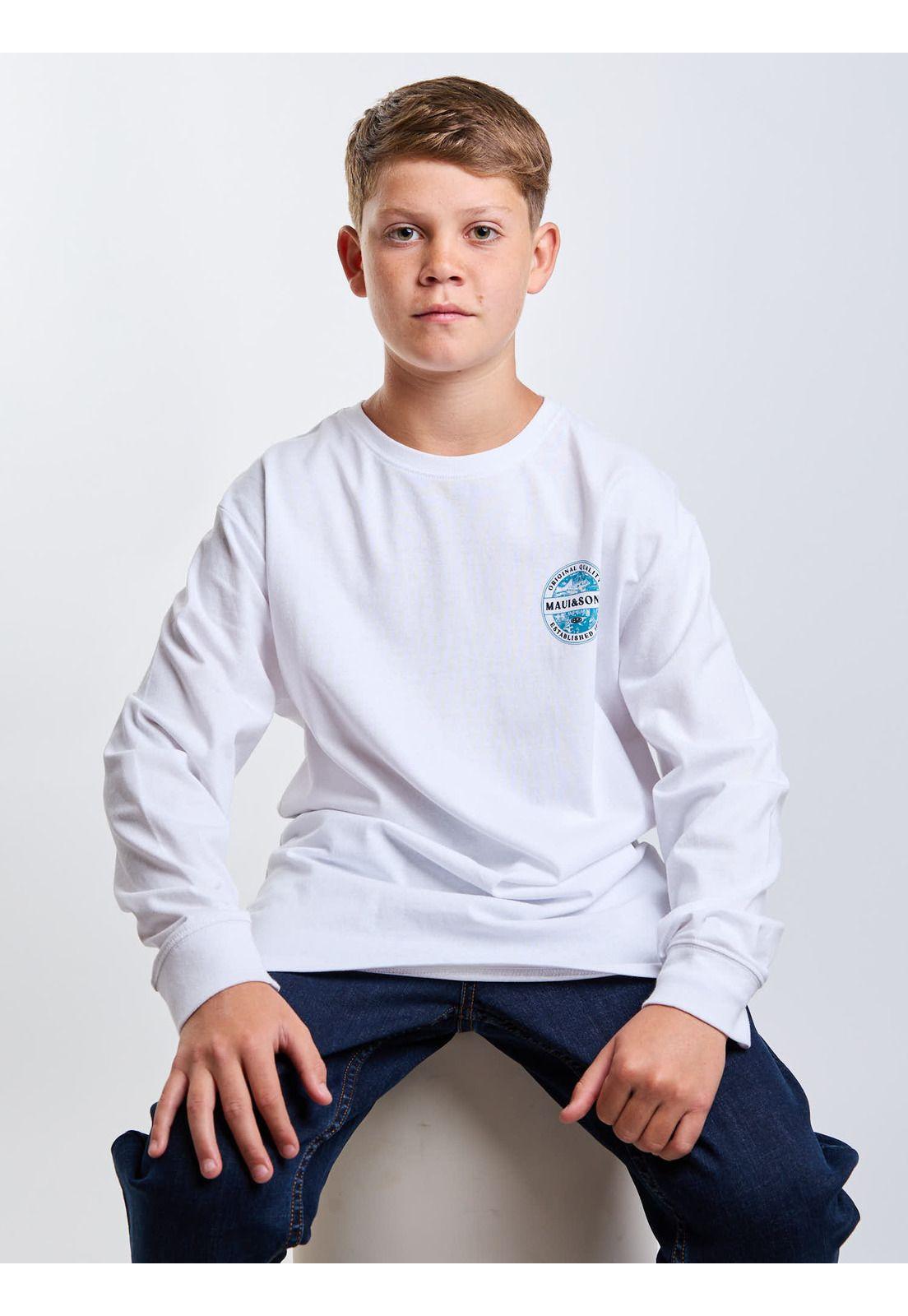 Polera ML Breaker Blanco Infantil Maui And Sons-5
