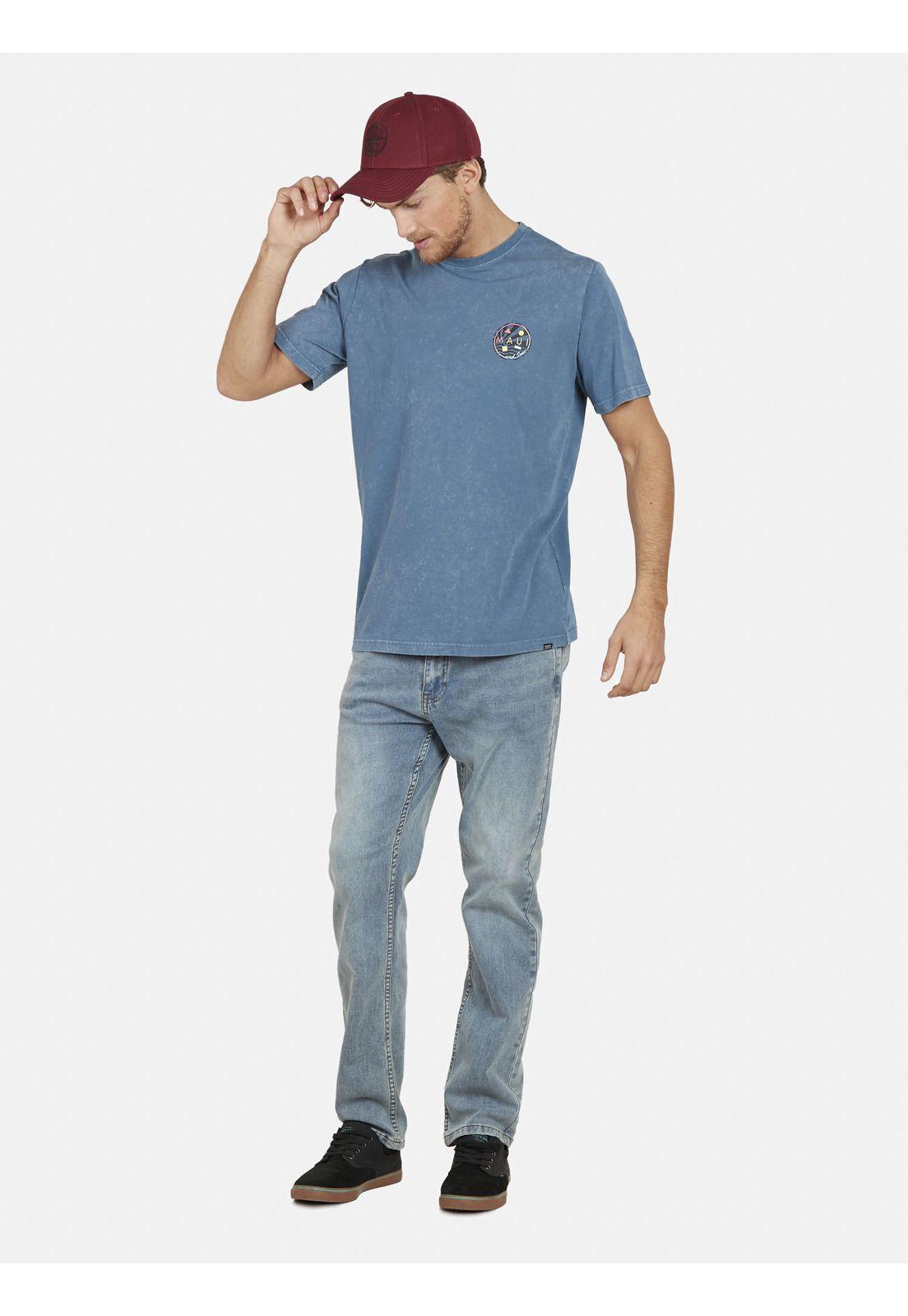 Polera NEON COOKIE DYE Hombre Azul Maui and Sons-3