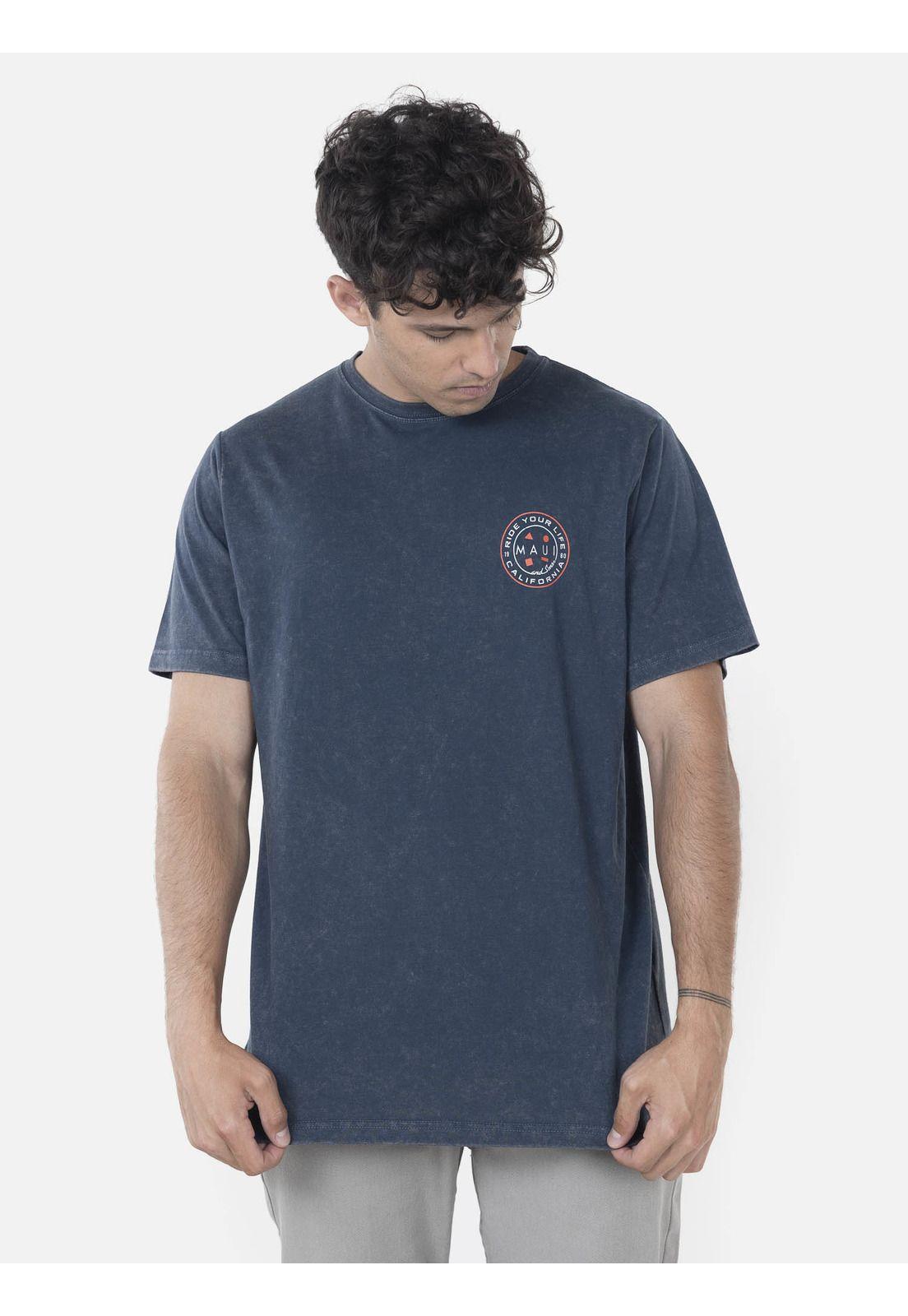 Polera Hombre COOKIE RUST SS TEE Azul Marino Maui and Sons-0