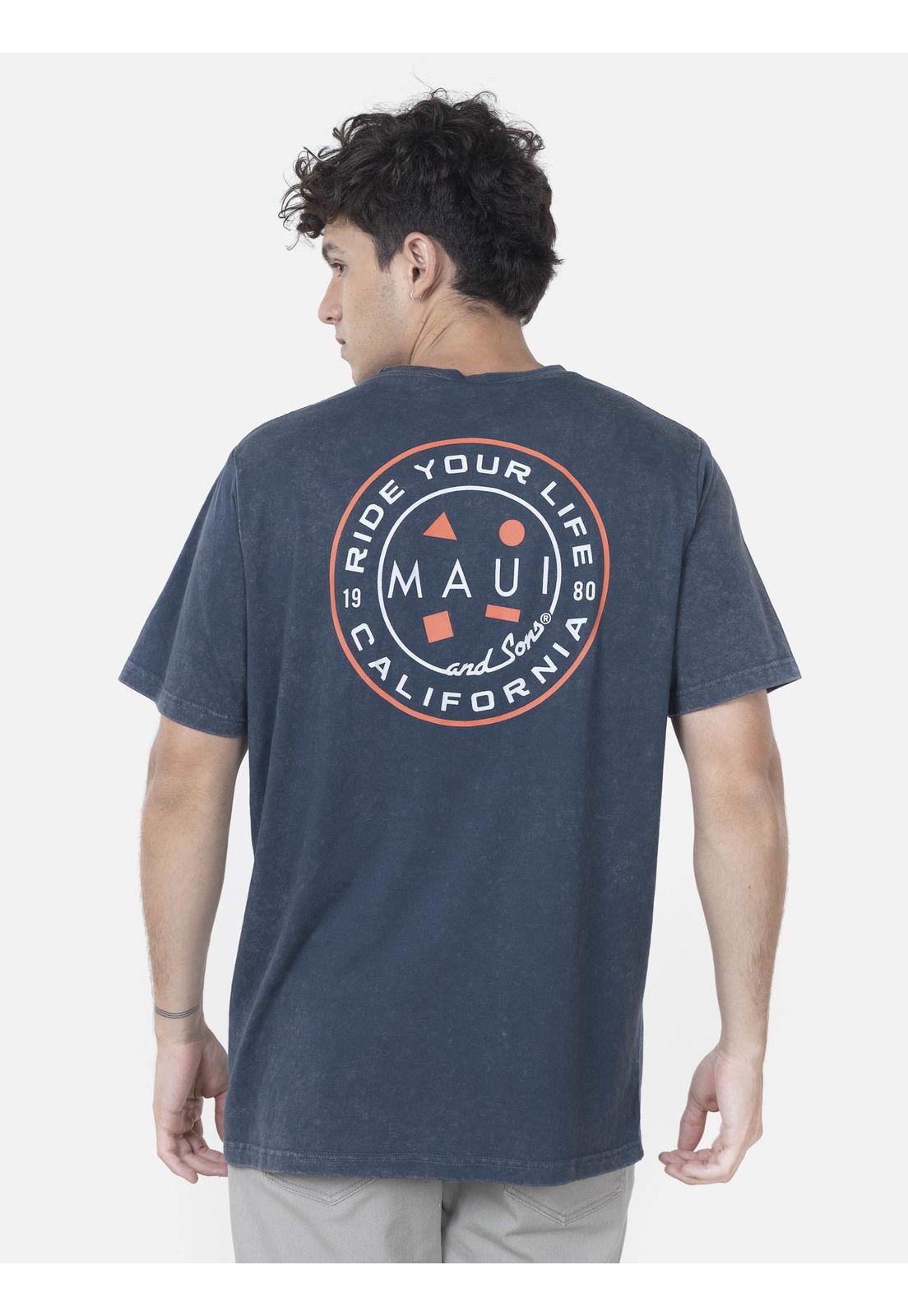 Polera Hombre COOKIE RUST SS TEE Azul Marino Maui and Sons-1