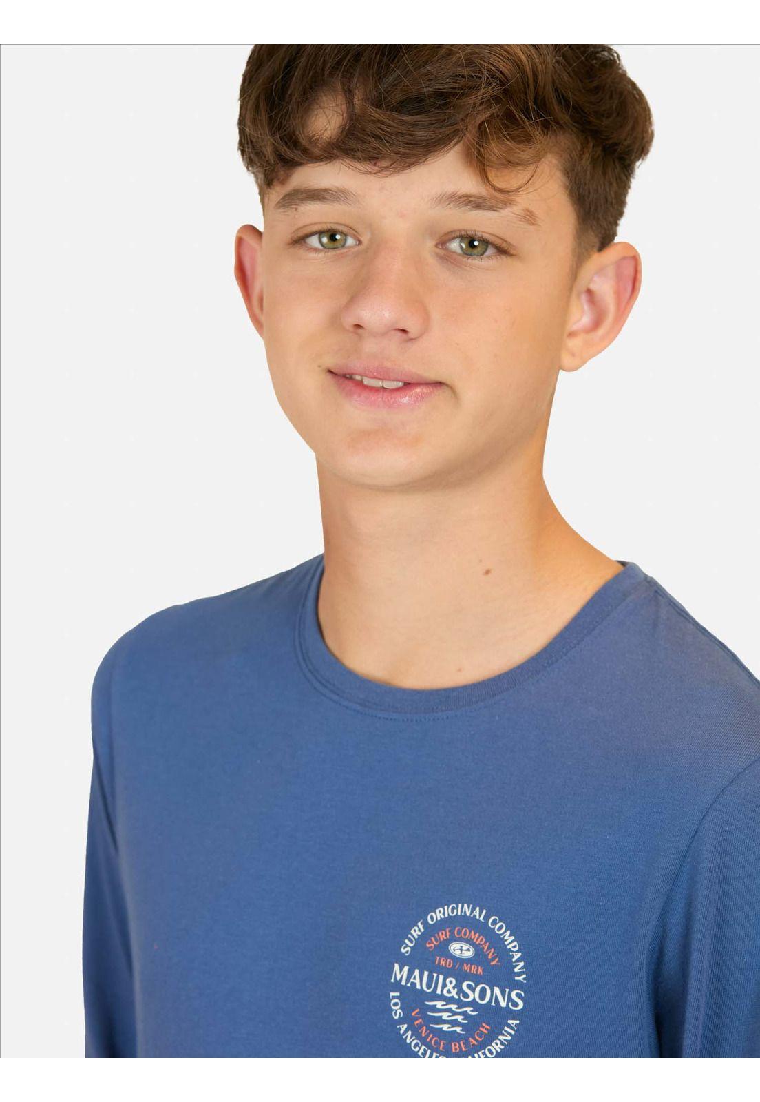 Polera ML Flamingo Celeste Infantil Maui And Sons-2