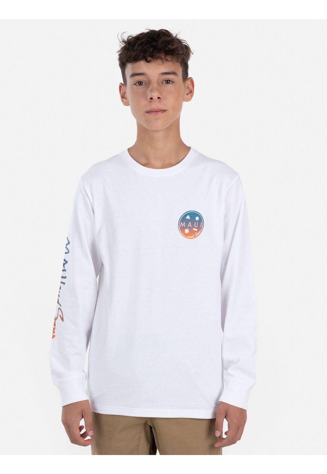 Polera GRADIENT LOGO Juvenil Blanco Maui & Sons-0