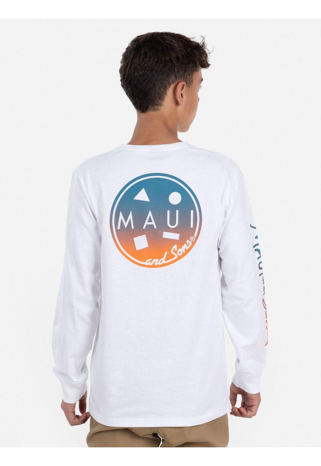 Polera GRADIENT LOGO Juvenil Blanco Maui & Sons-1