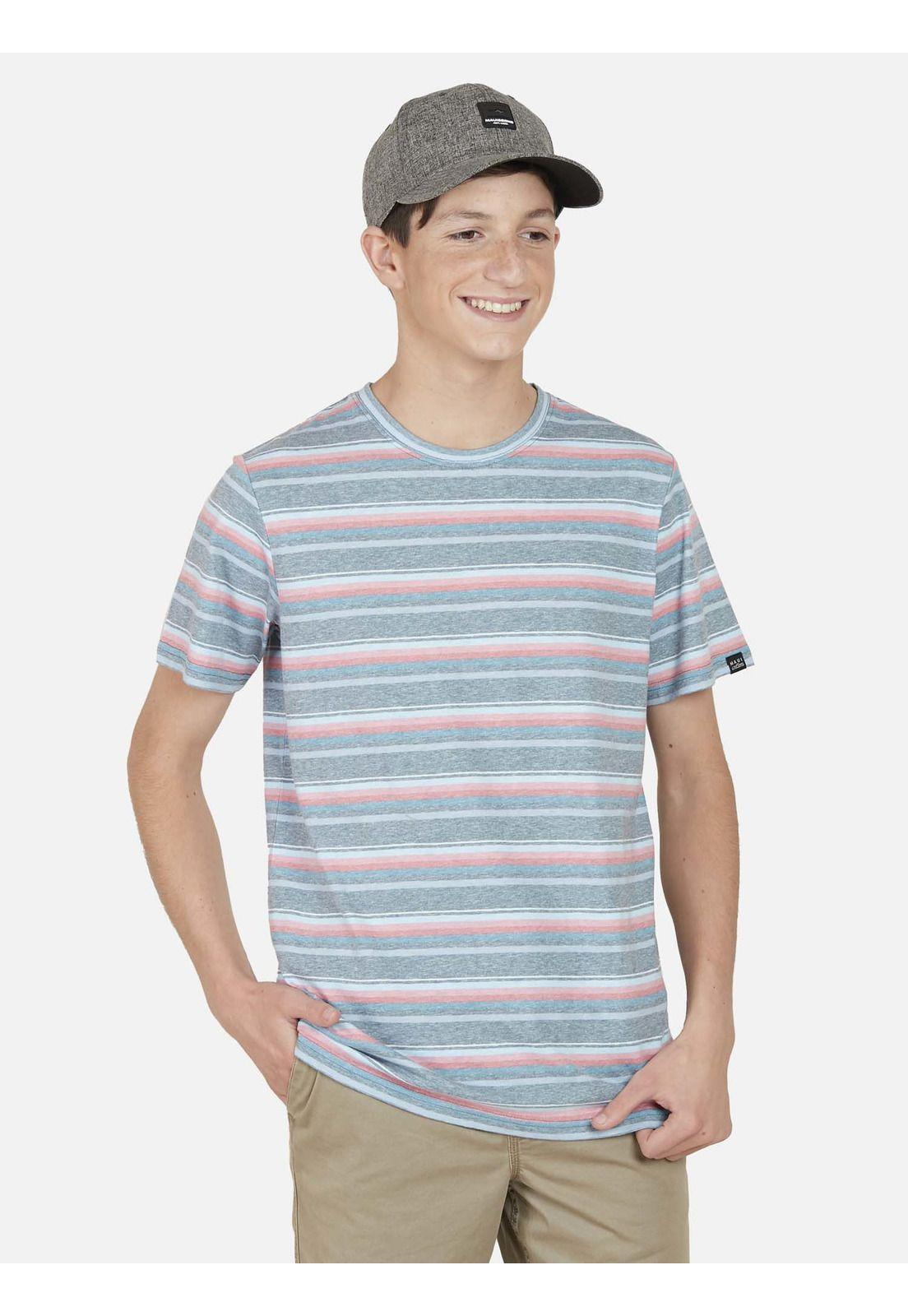 Polera ROUTE 66 STRIPE SS TEE Juvenil Rosado Maui and Sons-0