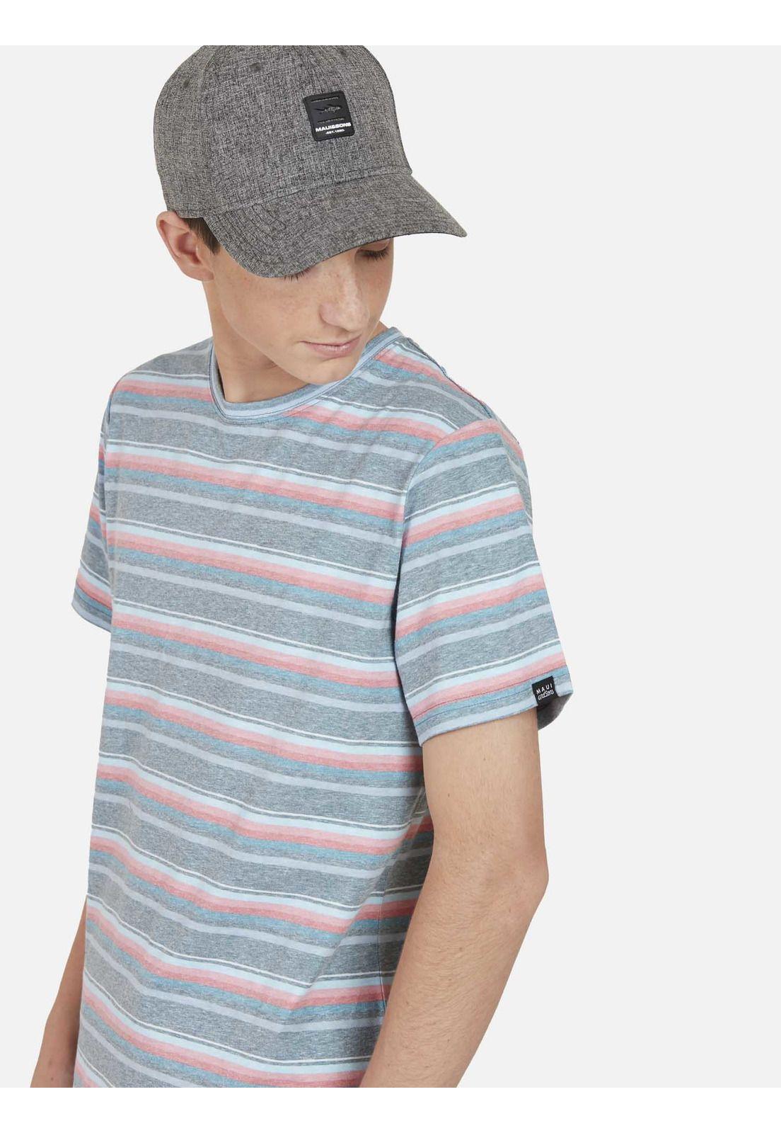 Polera ROUTE 66 STRIPE SS TEE Juvenil Rosado Maui and Sons-2