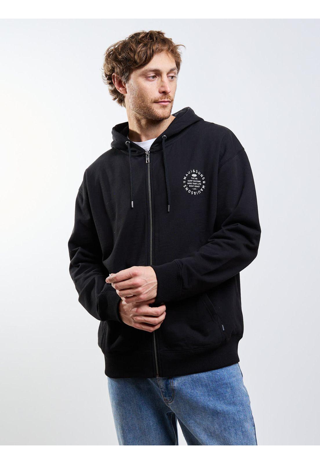 Poleron FZ Blueva Negro Hombre Maui And Sons-0