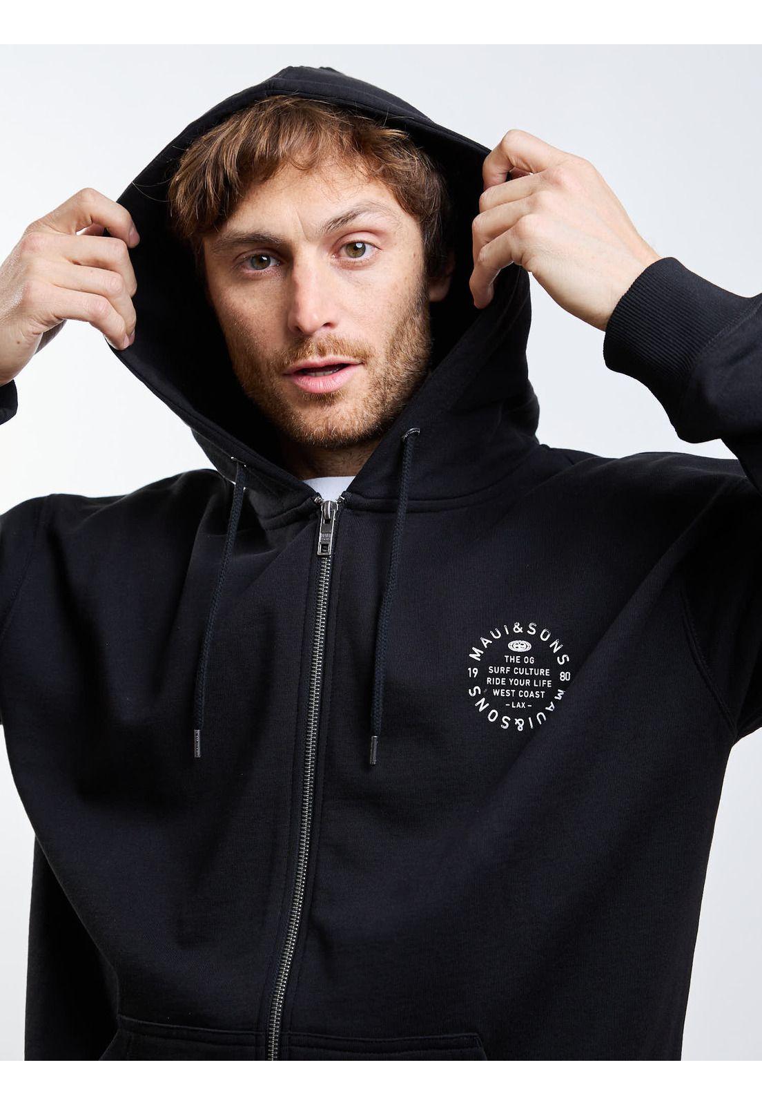 Poleron FZ Blueva Negro Hombre Maui And Sons-4