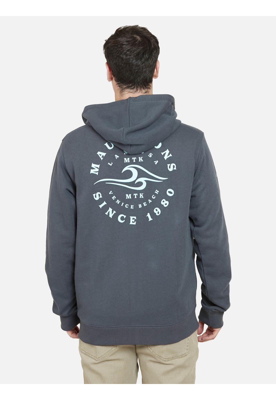 Poleron Fullzipper WAVES 1980 Hombre Gris Oscuro Maui and Sons-1