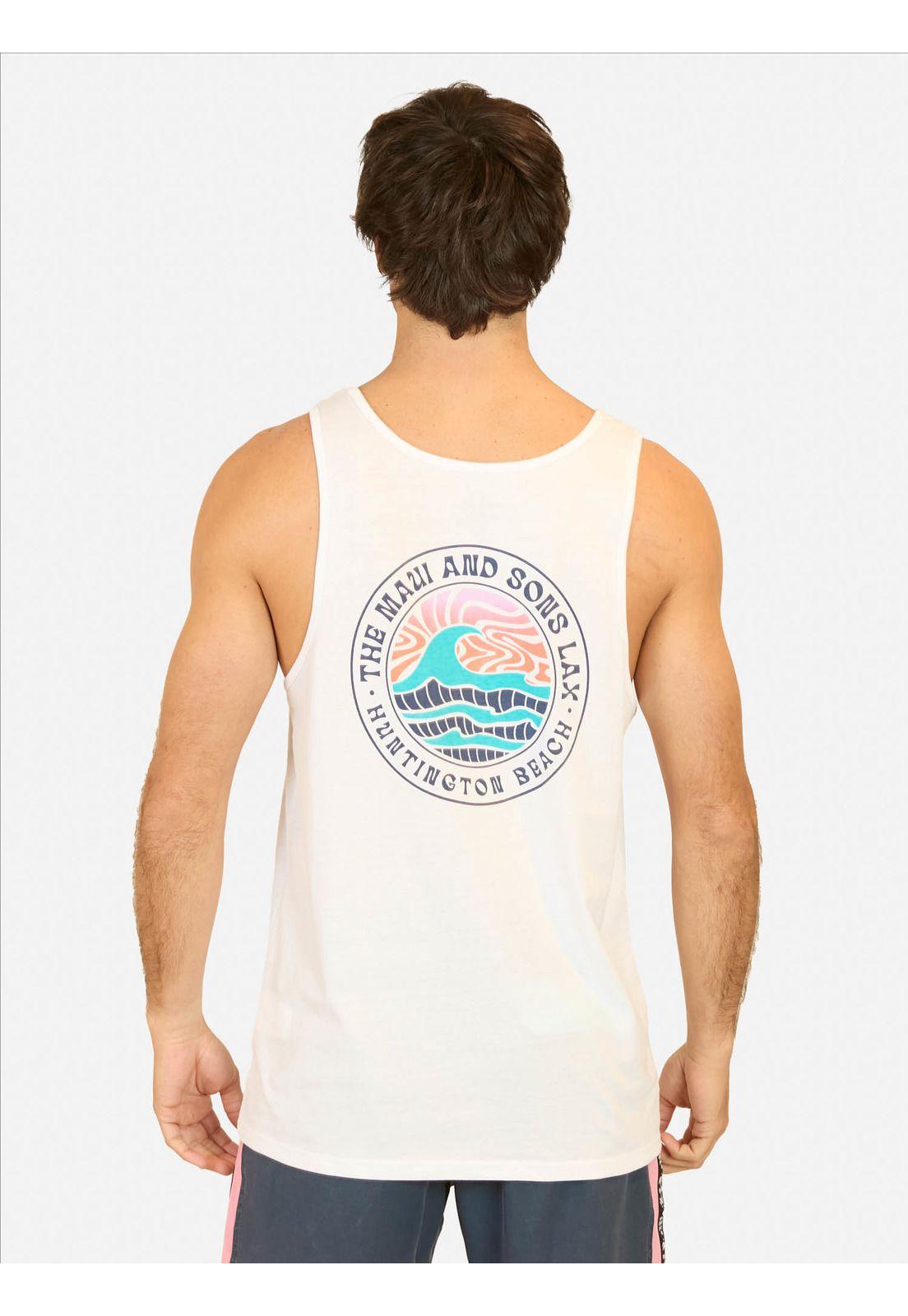 Polera SM Huntington Beach  Blanco Hombre Maui And Sons-1