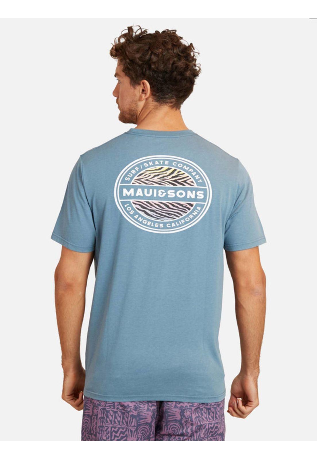 Polera Ovalimal Ss Tee Hombre Azul Maui And Sons-1