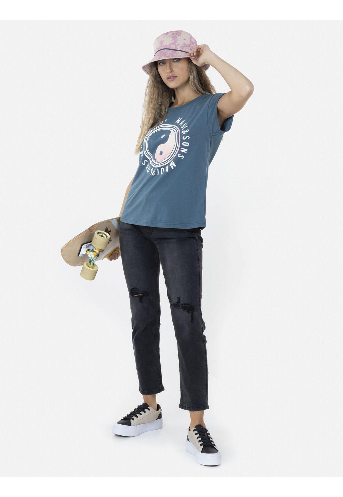 Polera COLORFUL YIN YANG Mujer Azul Maui and Sons-3