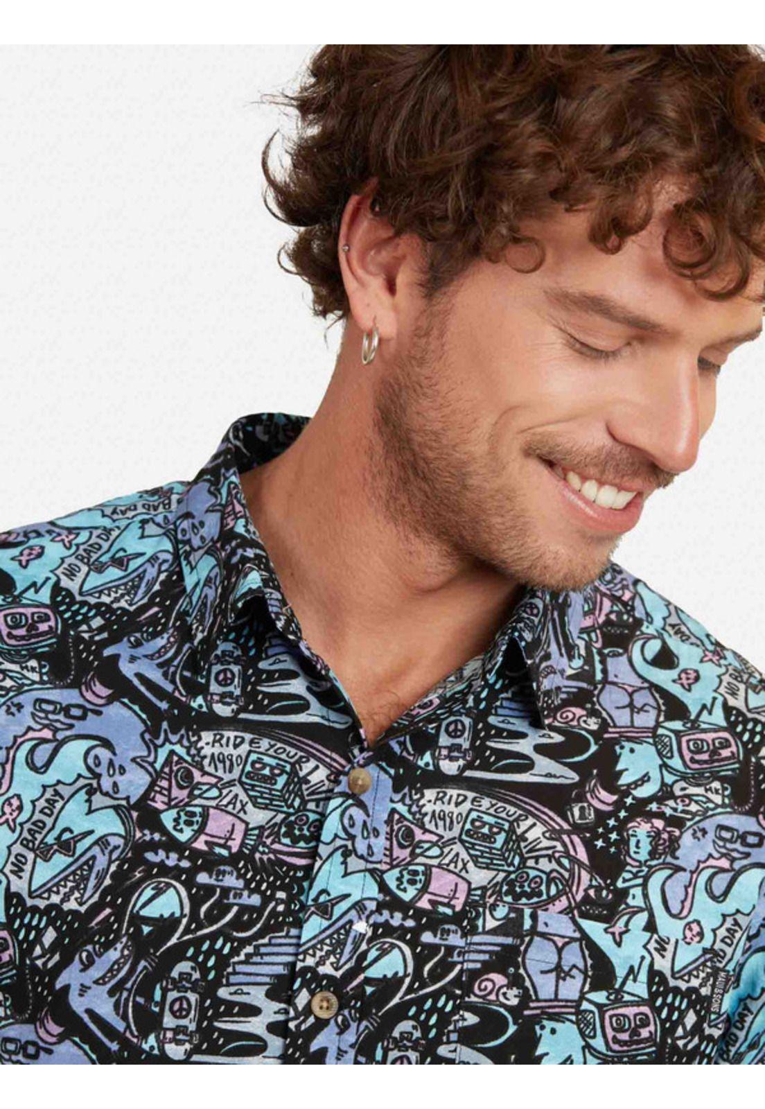 Camisa Comics Shirt Hombre Multicolor Maui And Sons-2