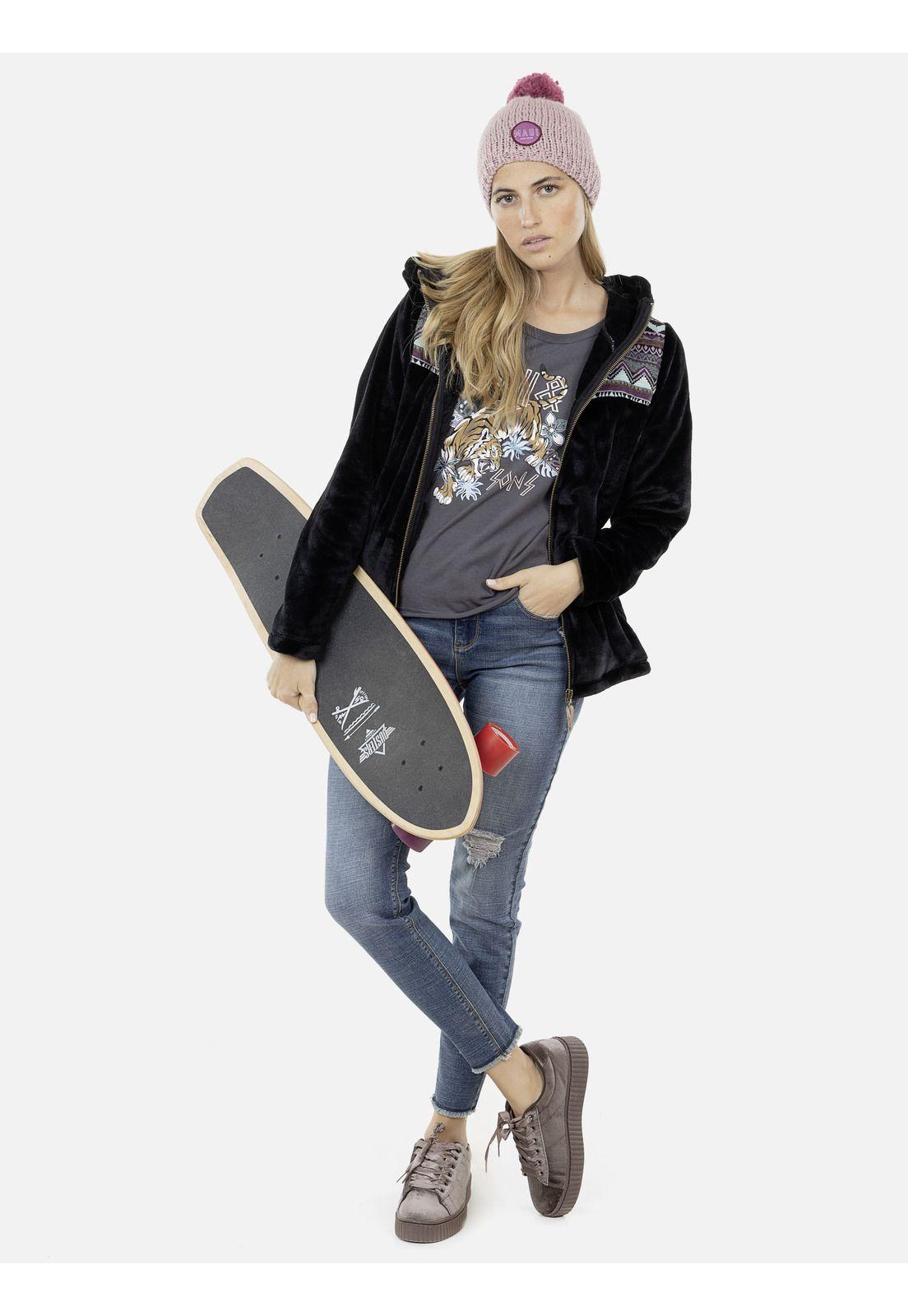 Polera M/C Mujer Maui 5P191-WI21 Gris-4