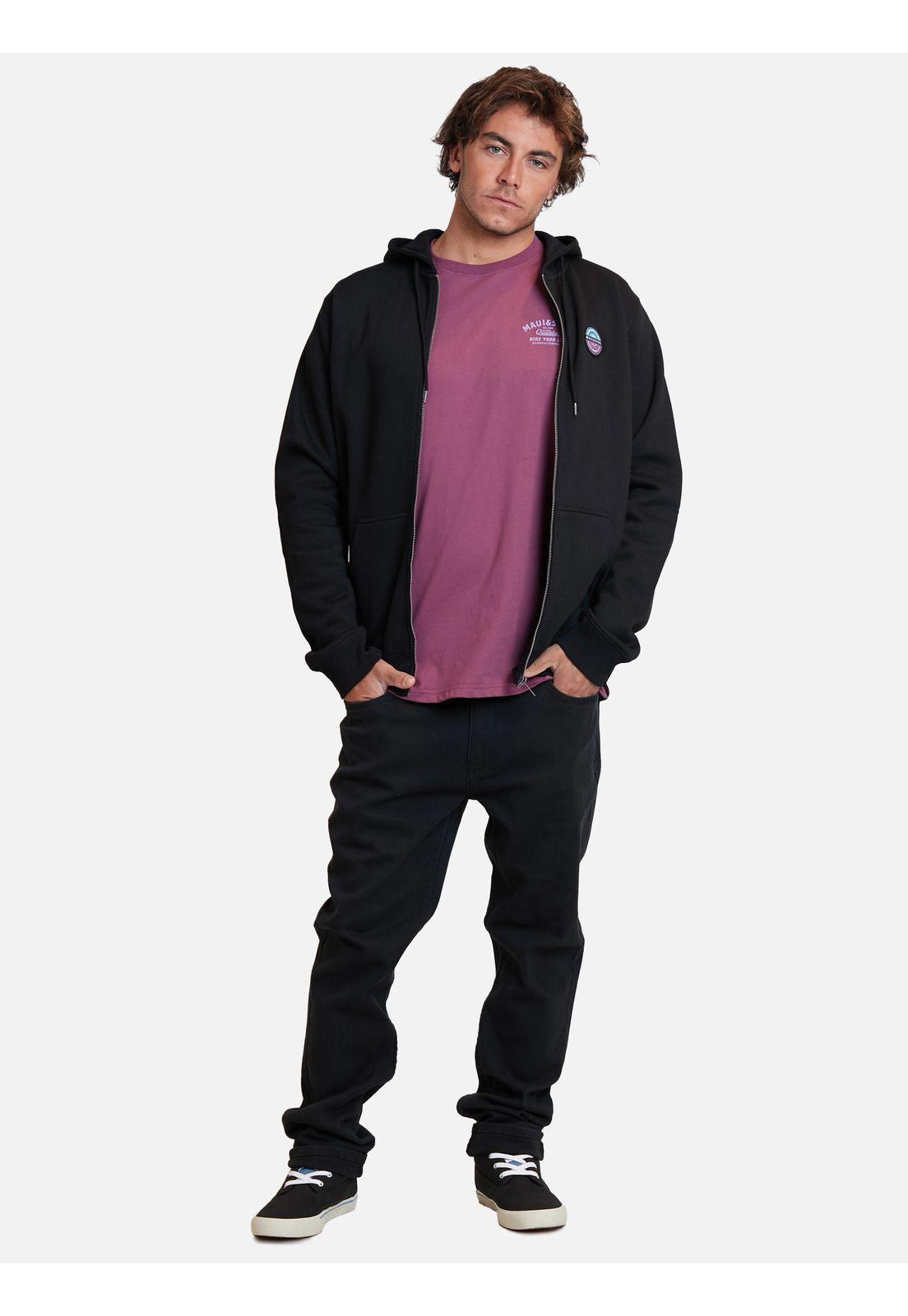 Poleron Fullzipper Insigne Hombre Negro Maui And Sons-3