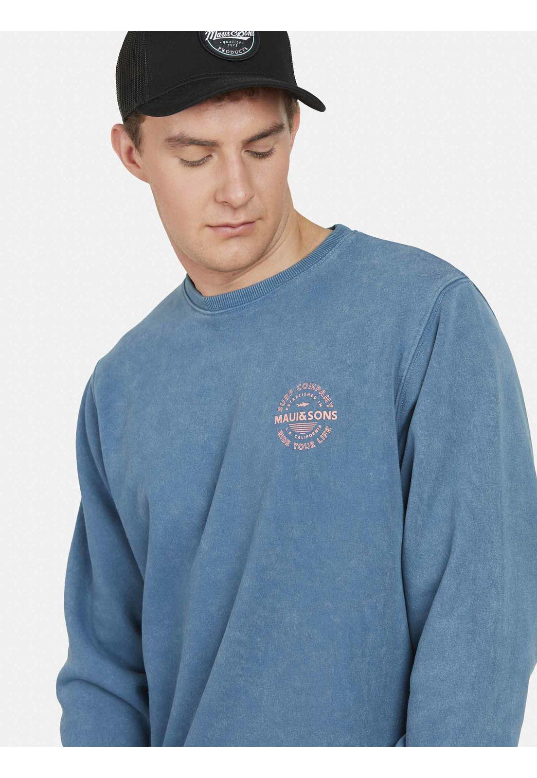 Poleron L.A. CALIFORNIA GRADIENT Hombre Azul Maui and Sons-2