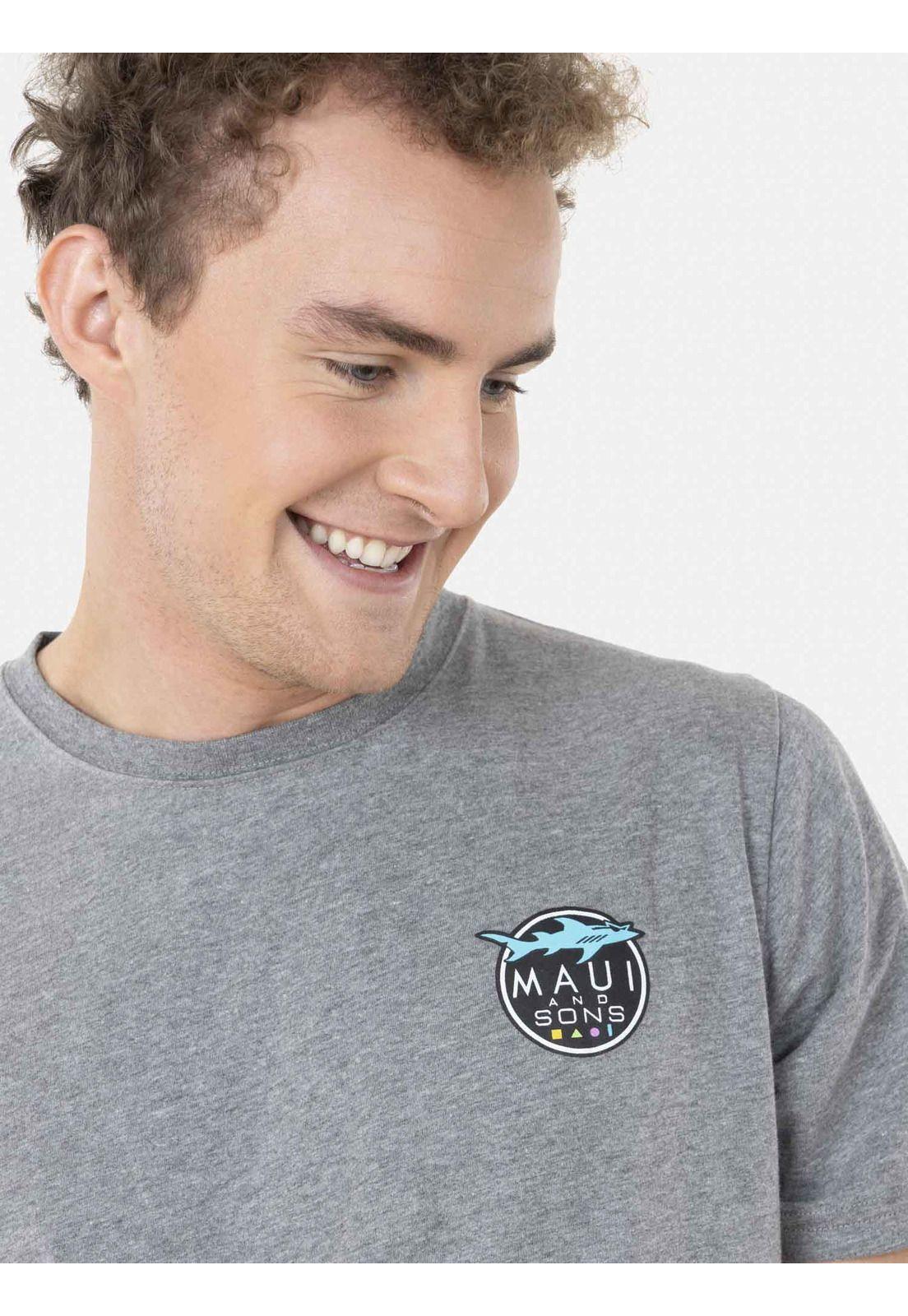 Polera SHARK COOKIE Hombre Gris Maui and Sons-2