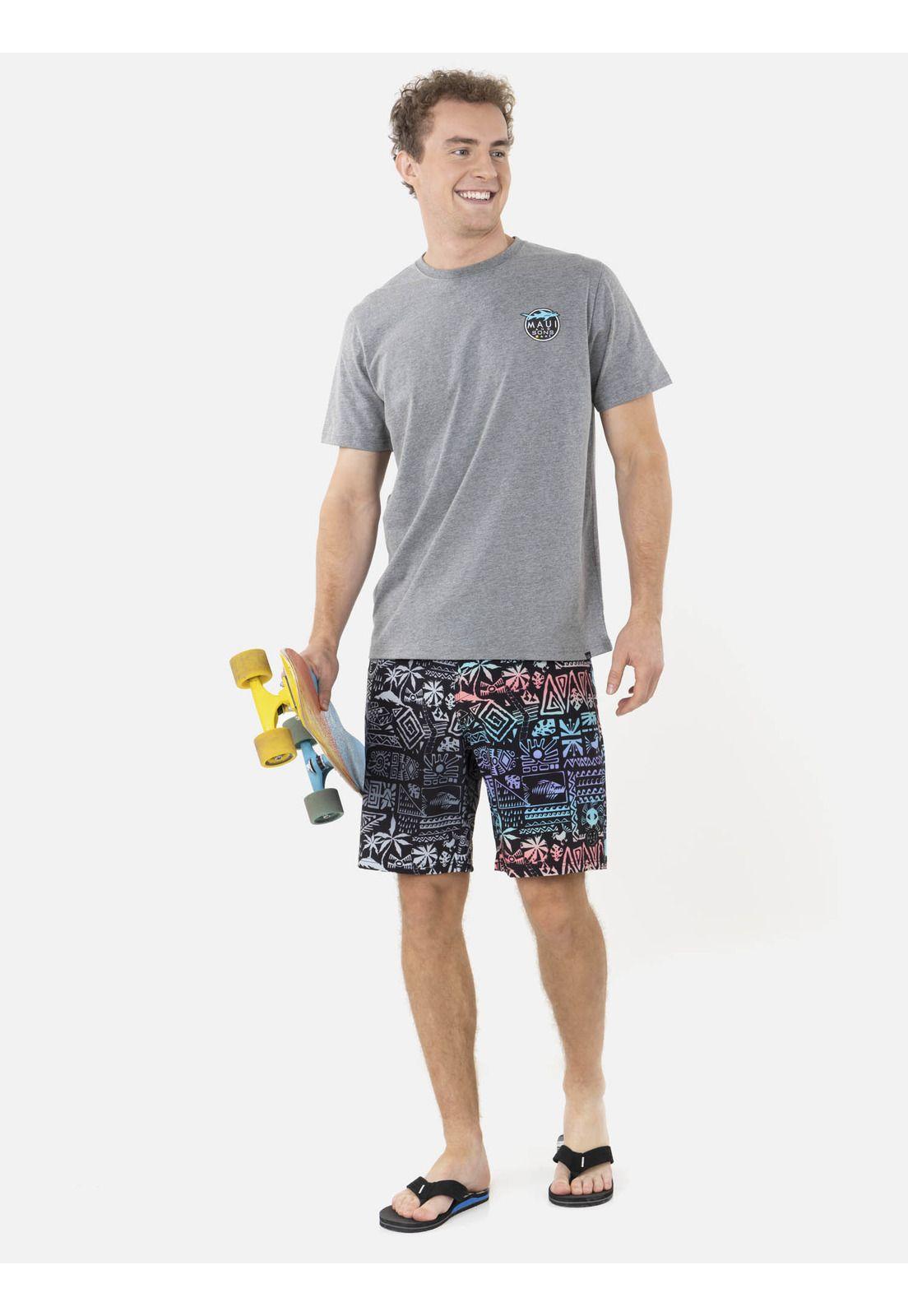 Polera SHARK COOKIE Hombre Gris Maui and Sons-3