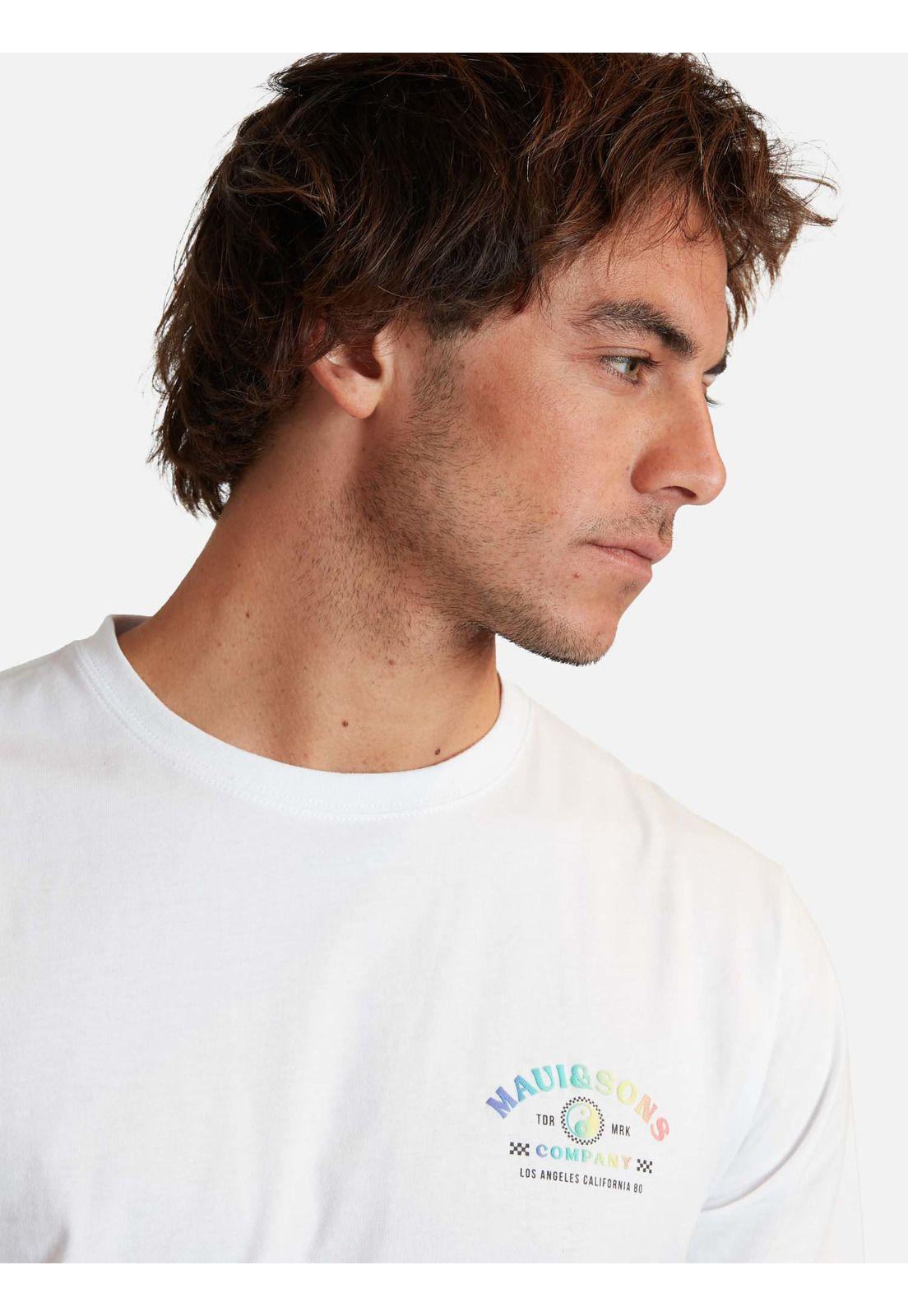 Polera Gradient Puff Tees Blanco Hombre Maui And Sons-2