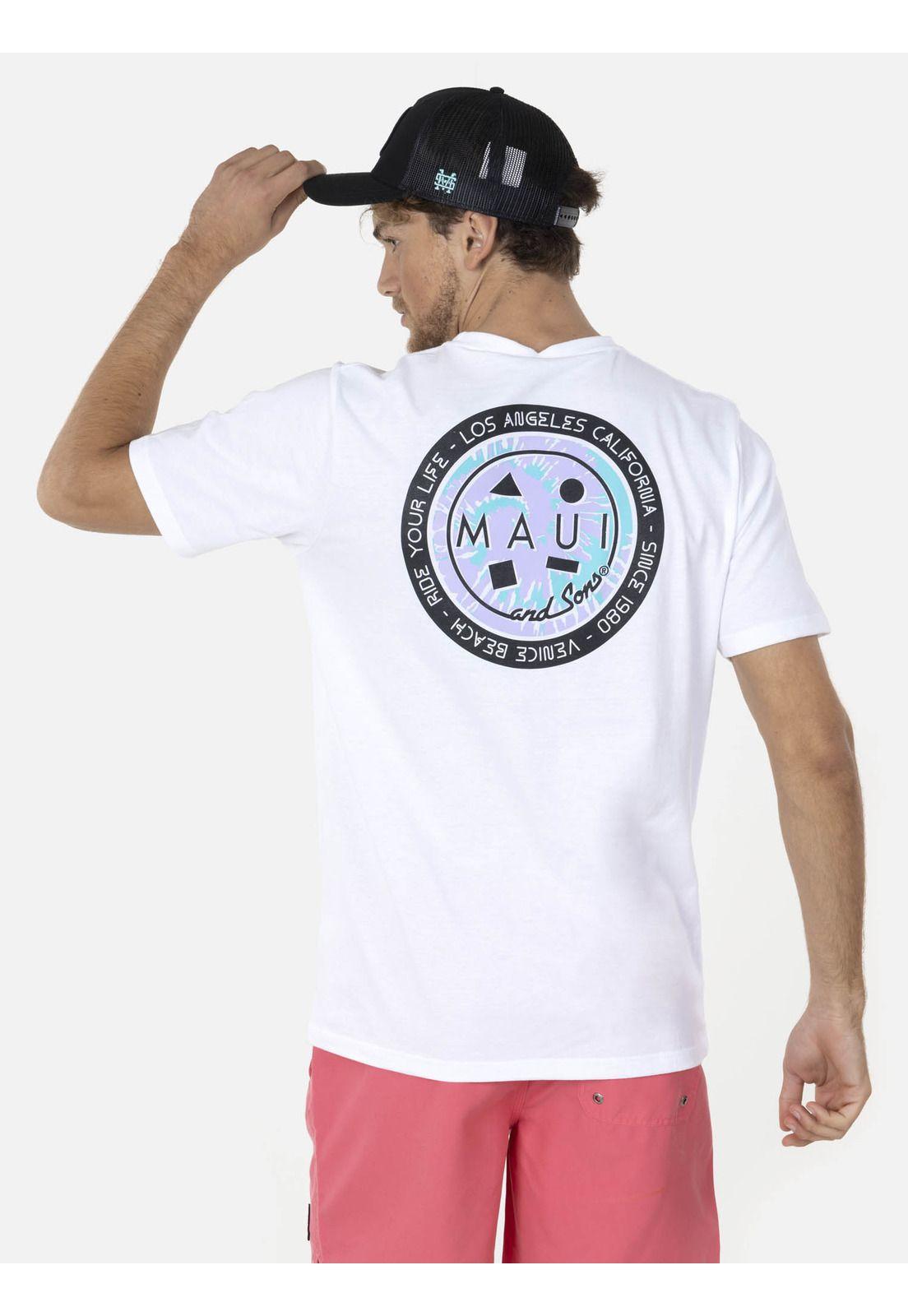 Polera BEACH DYE Hombre Blanco Maui and Sons-1