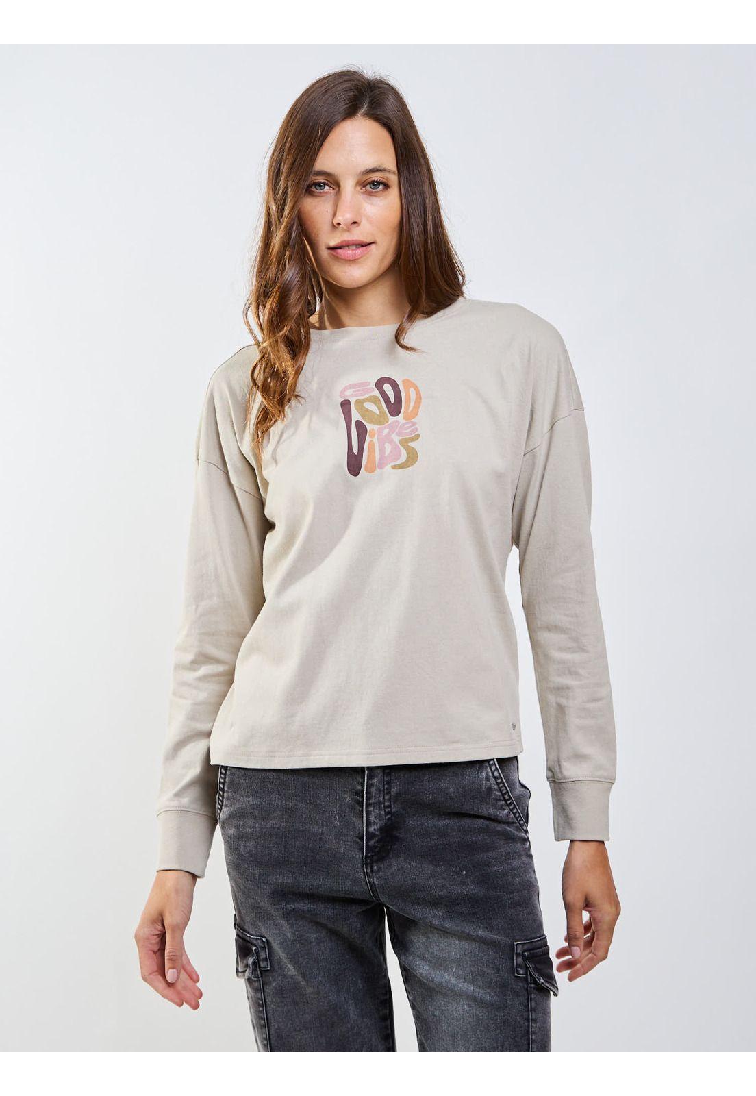 Polera ML Feroe Beige Mujer Maui And Sons-4