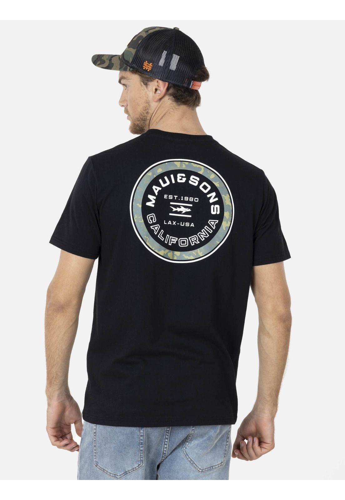 Polera L.A.X. CAMO Hombre Negro Maui and Sons-1