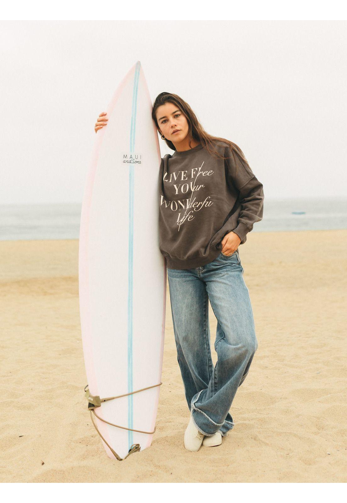 Poleron CR Palaos Café Mujer Maui And Sons-3