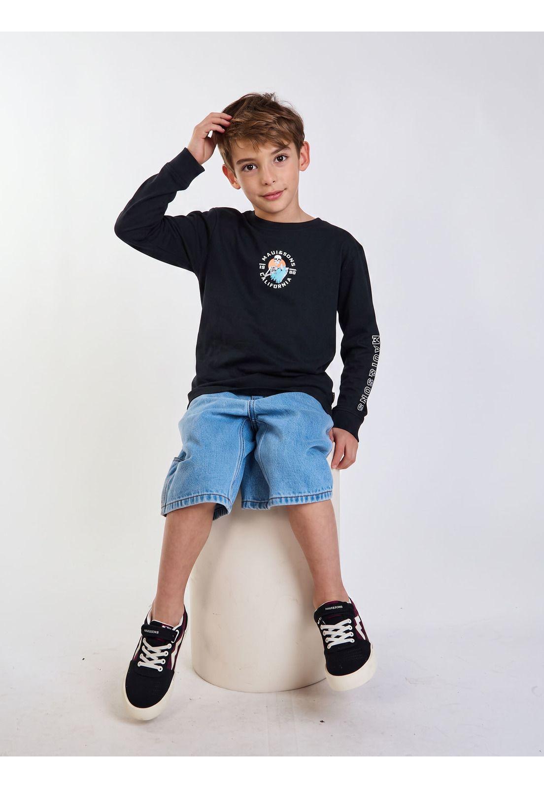 Polera ML Endless Negro Infantil Maui and Sons-4
