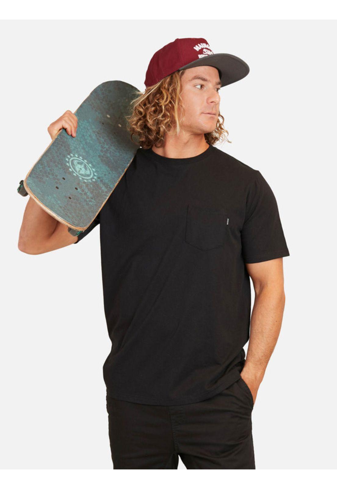 Polera Surf Pocket Basic Ss Tee Hombre Negro Maui And Sons-0