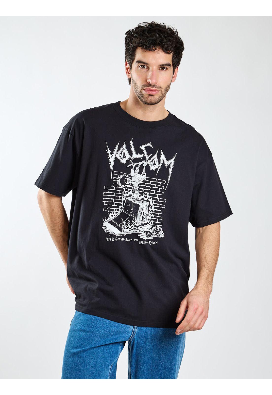 Polera Oversize Perseverance Negro Hombre Volcom-5