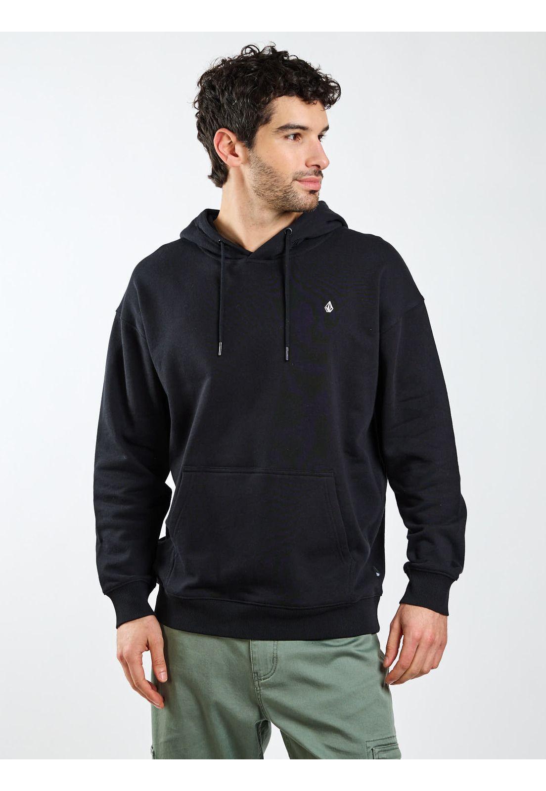 Poleron Canguro Pulse Negro Hombre Volcom-5