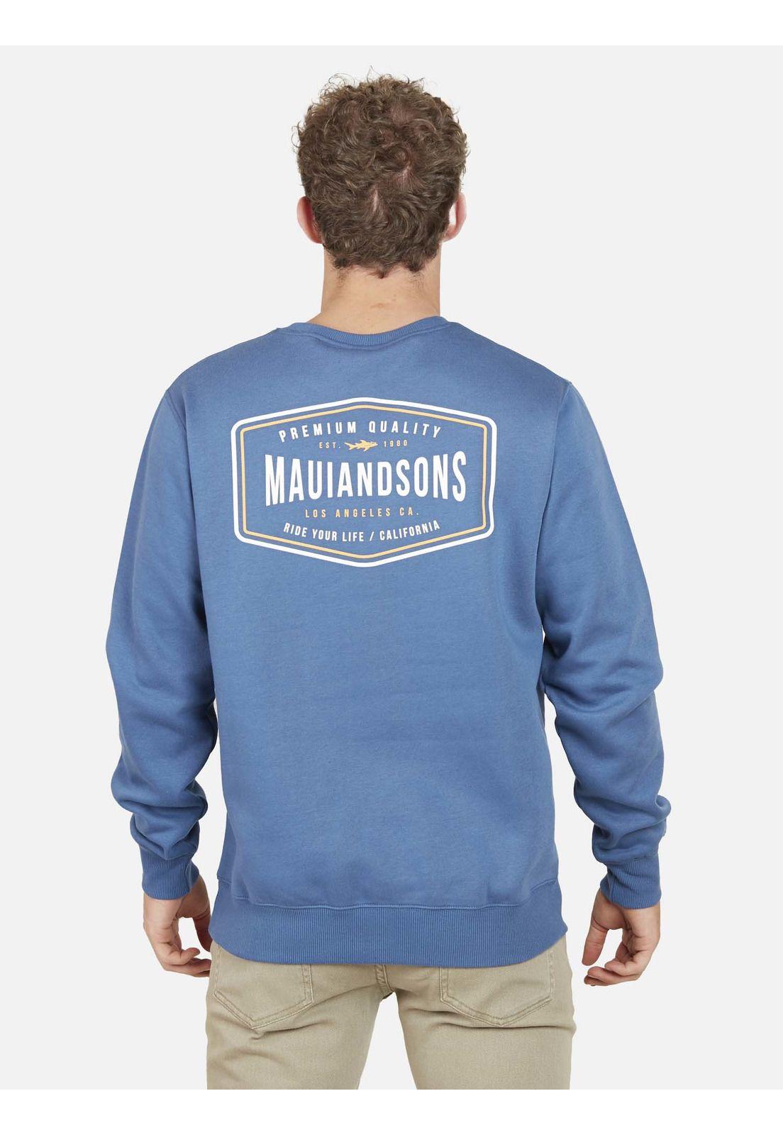 Poleron LETTER BADGE Hombre Azul Maui and Sons-1