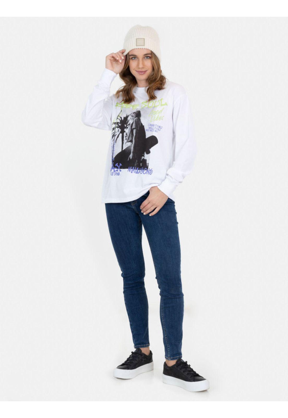 Polera Free Soul T-Shirt Blanco Mujer Maui And Sons-3