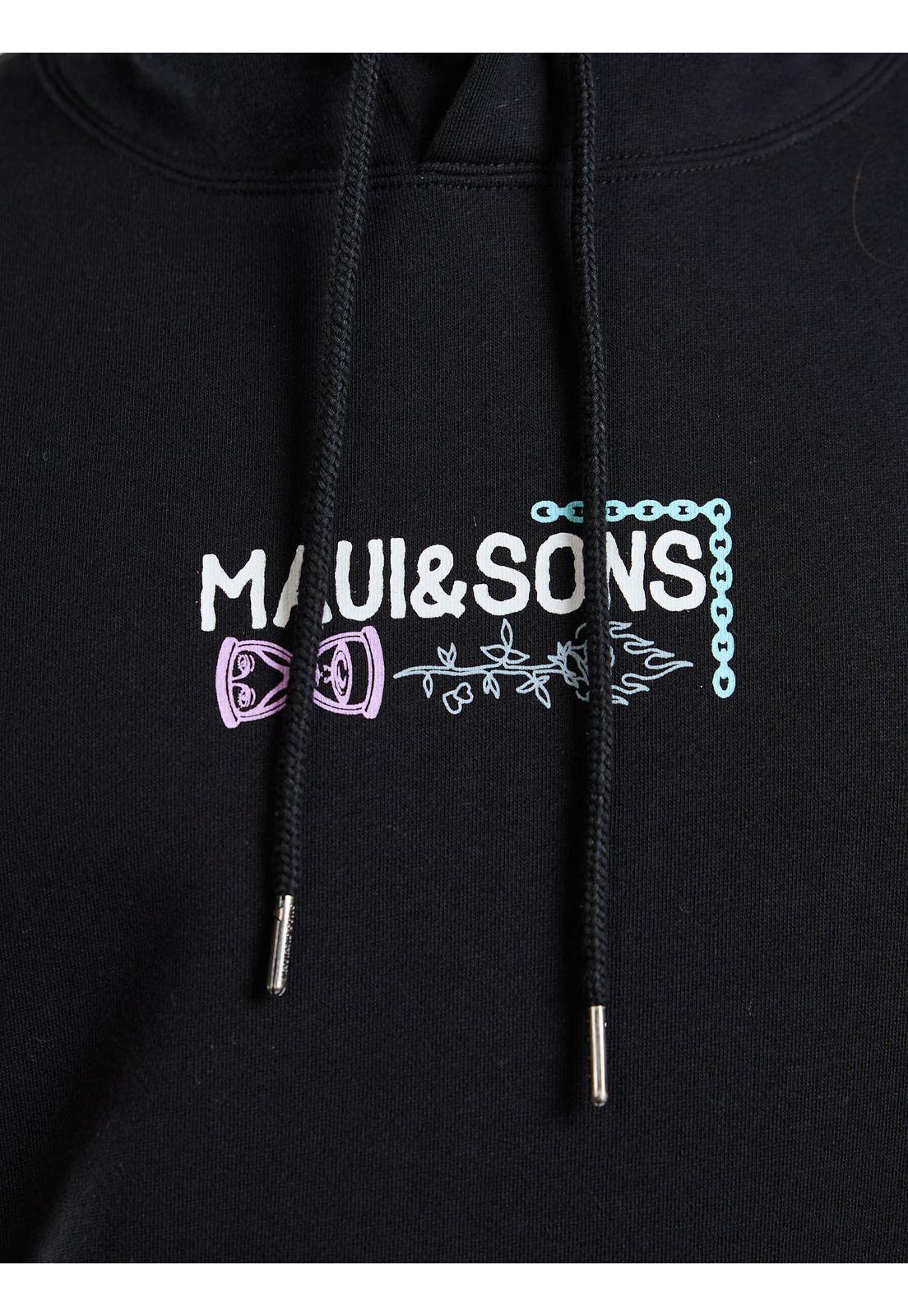 Poleron Canguro Neon Break Negro Hombre Maui and Sons-4