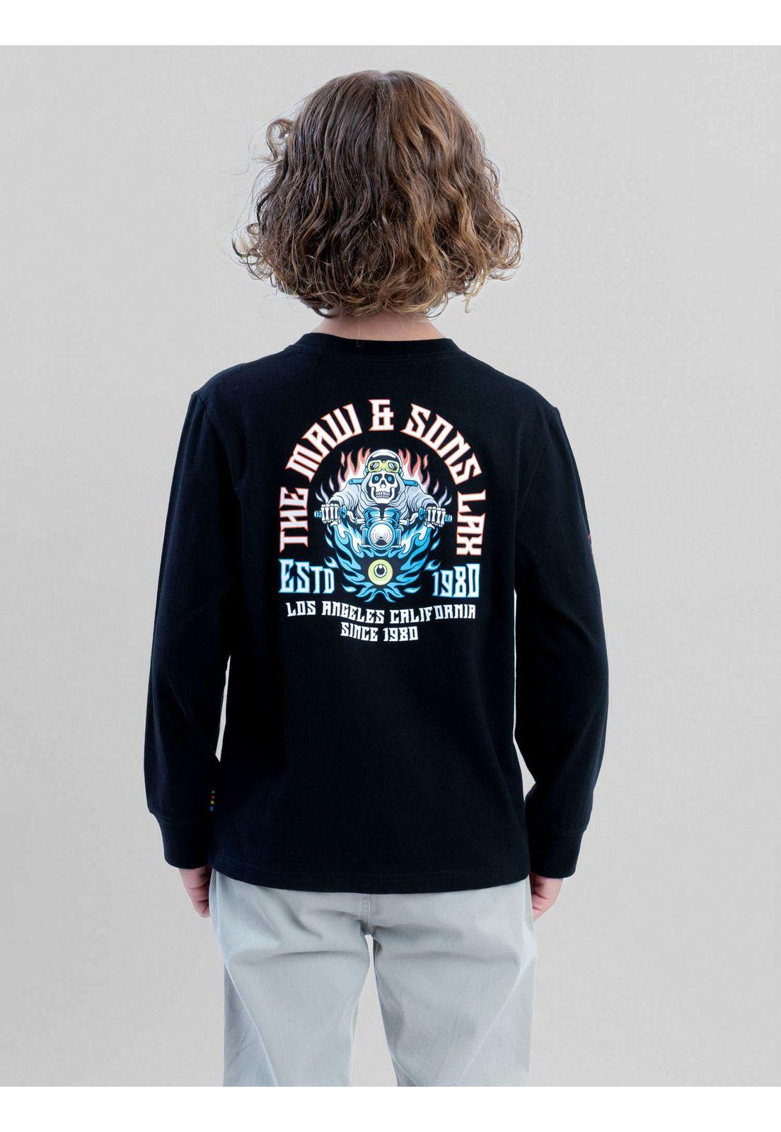 Polera ML Skull Riders Negro Infantil Maui And Sons-2