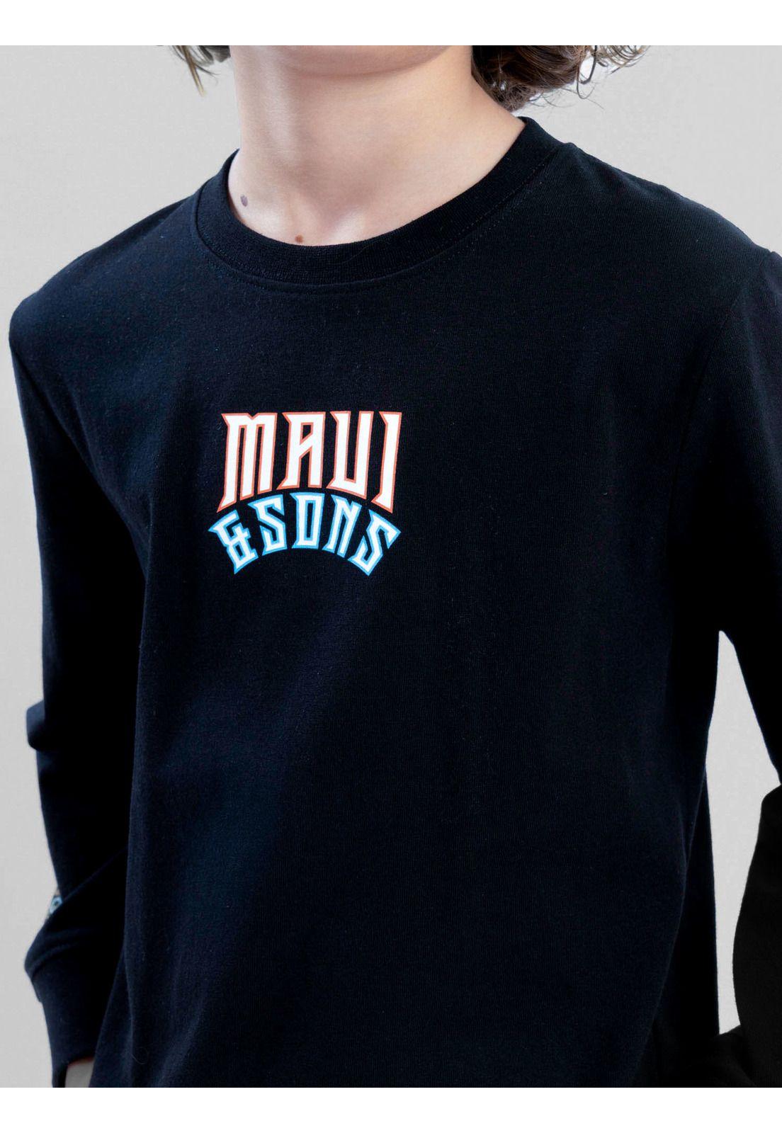 Polera ML Skull Riders Negro Infantil Maui And Sons-3