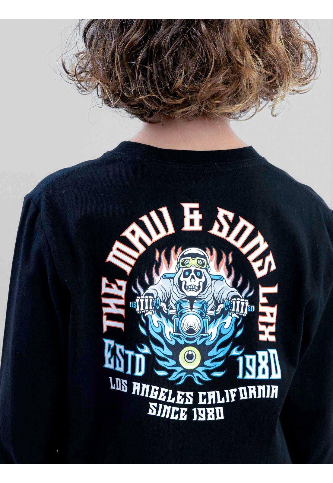 Polera ML Skull Riders Negro Infantil Maui And Sons-4