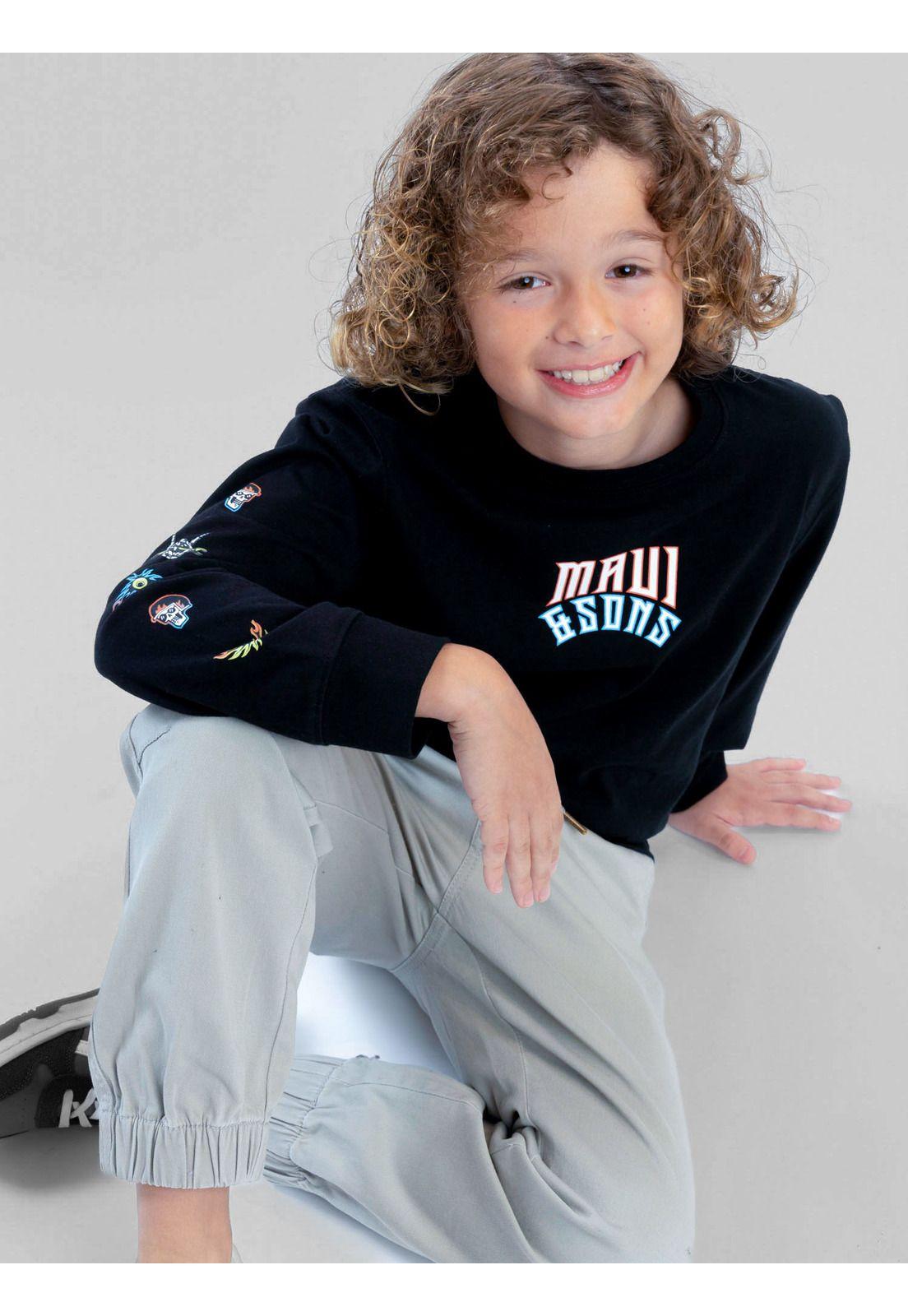 Polera ML Skull Riders Negro Infantil Maui And Sons-5
