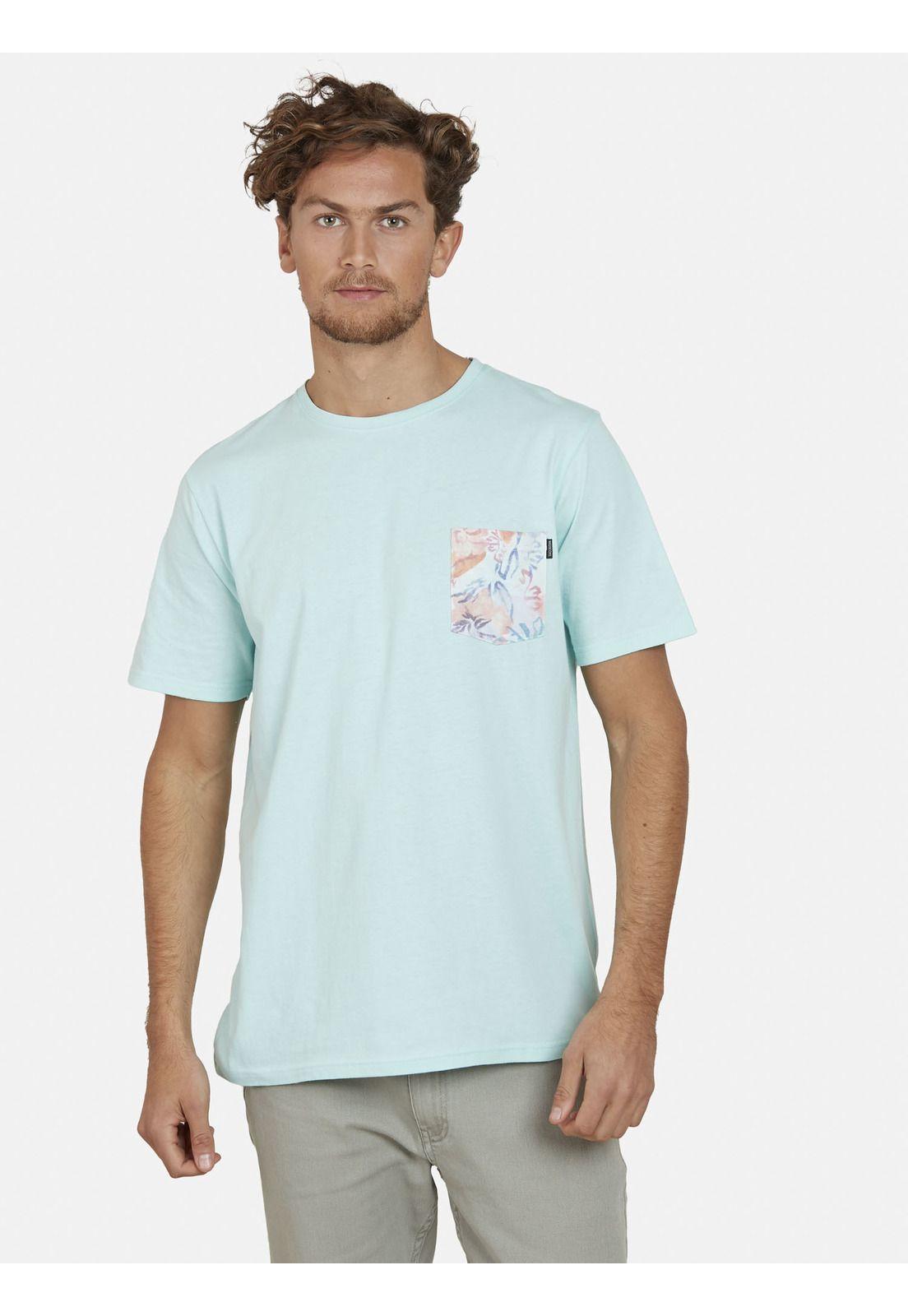 Polera POCKET PRINT Hombre Celeste Maui and Sons-0