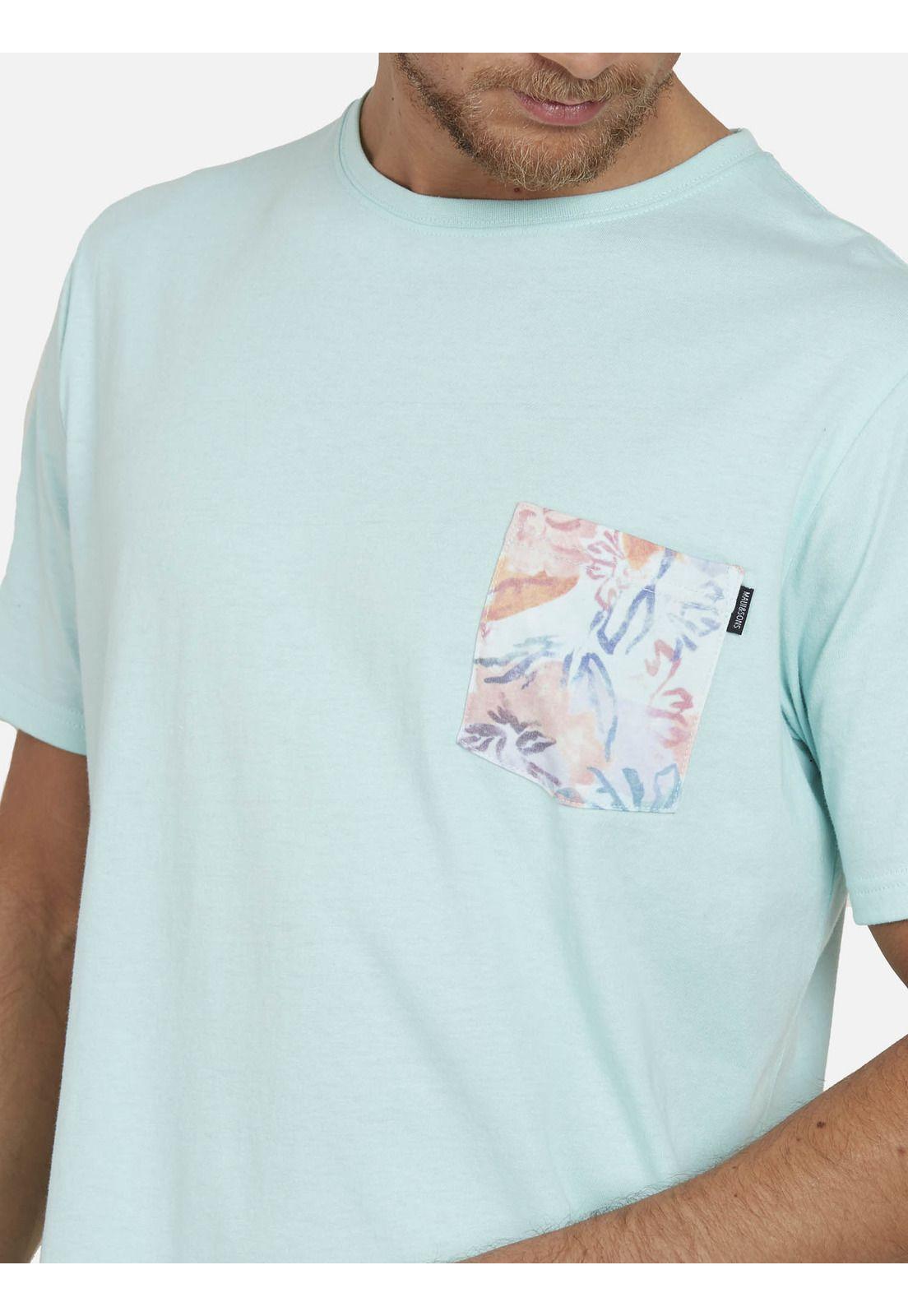 Polera POCKET PRINT Hombre Celeste Maui and Sons-2