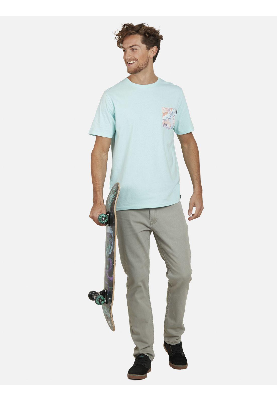 Polera POCKET PRINT Hombre Celeste Maui and Sons-3