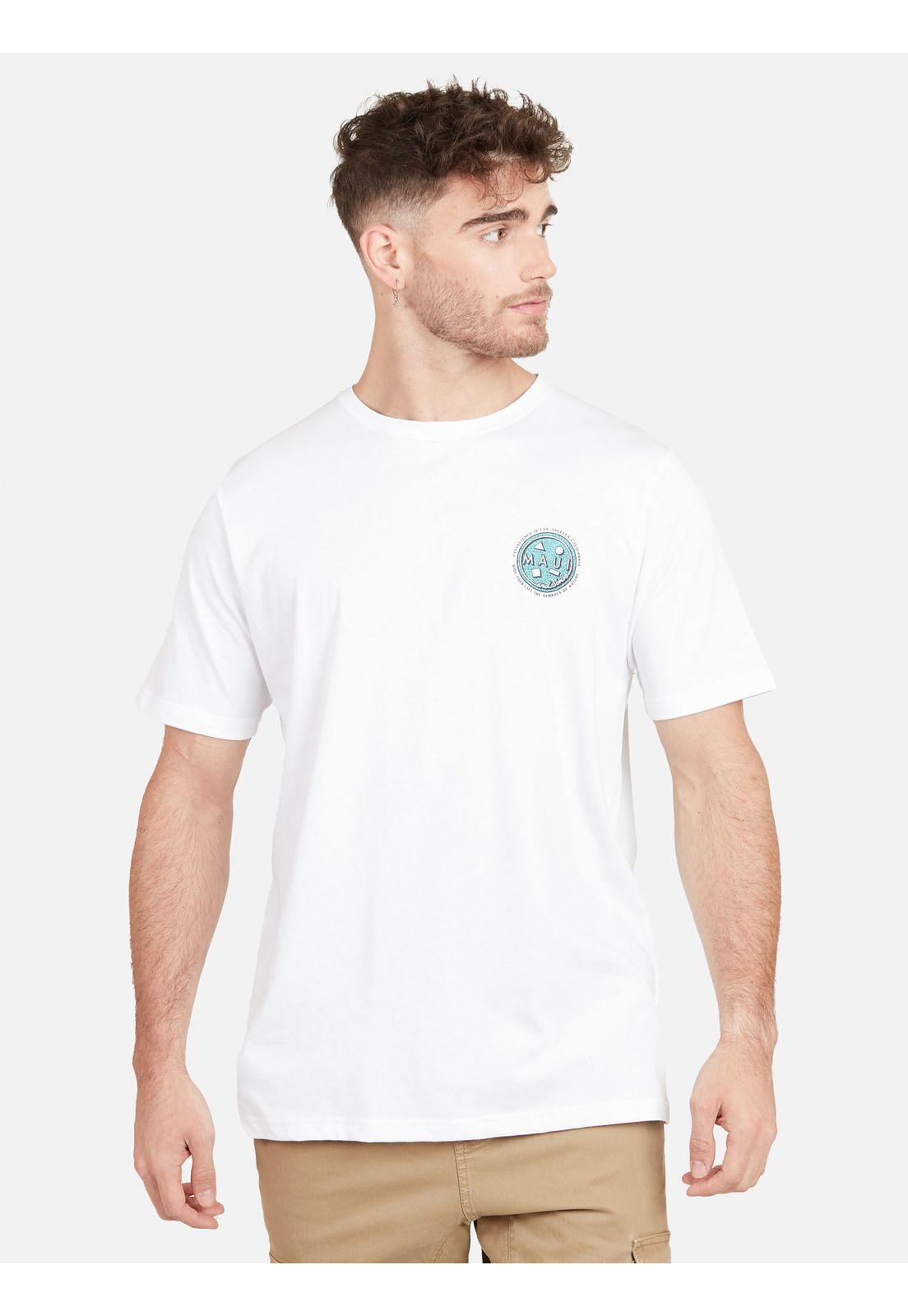 Polera SYMBOLS OF NATURE SS TEE Hombre Blanco Maui & Sons-0