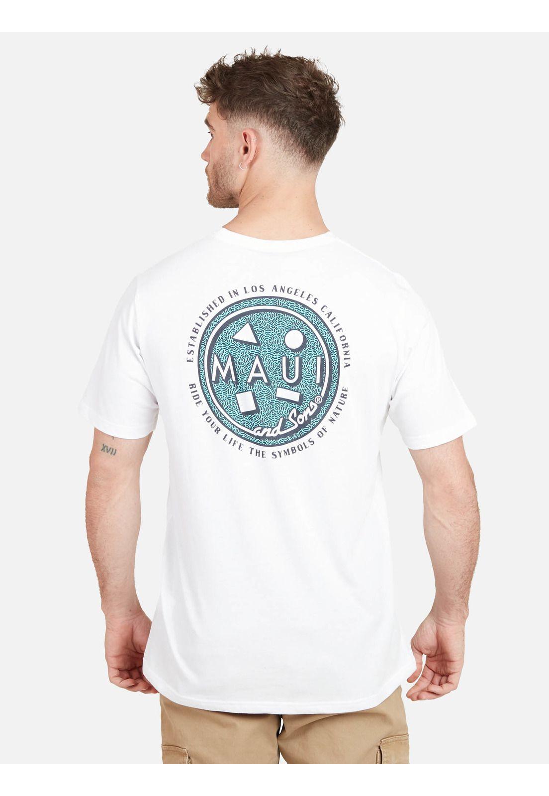 Polera SYMBOLS OF NATURE SS TEE Hombre Blanco Maui & Sons-2