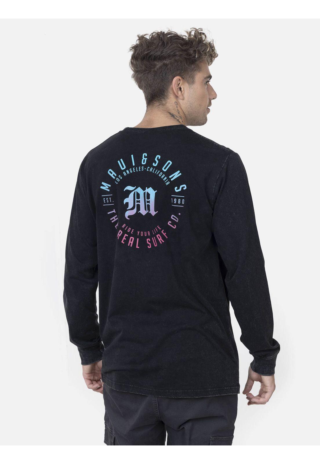 Polera Hombre THE REAL SURF CO. Negro Maui and Sons-1