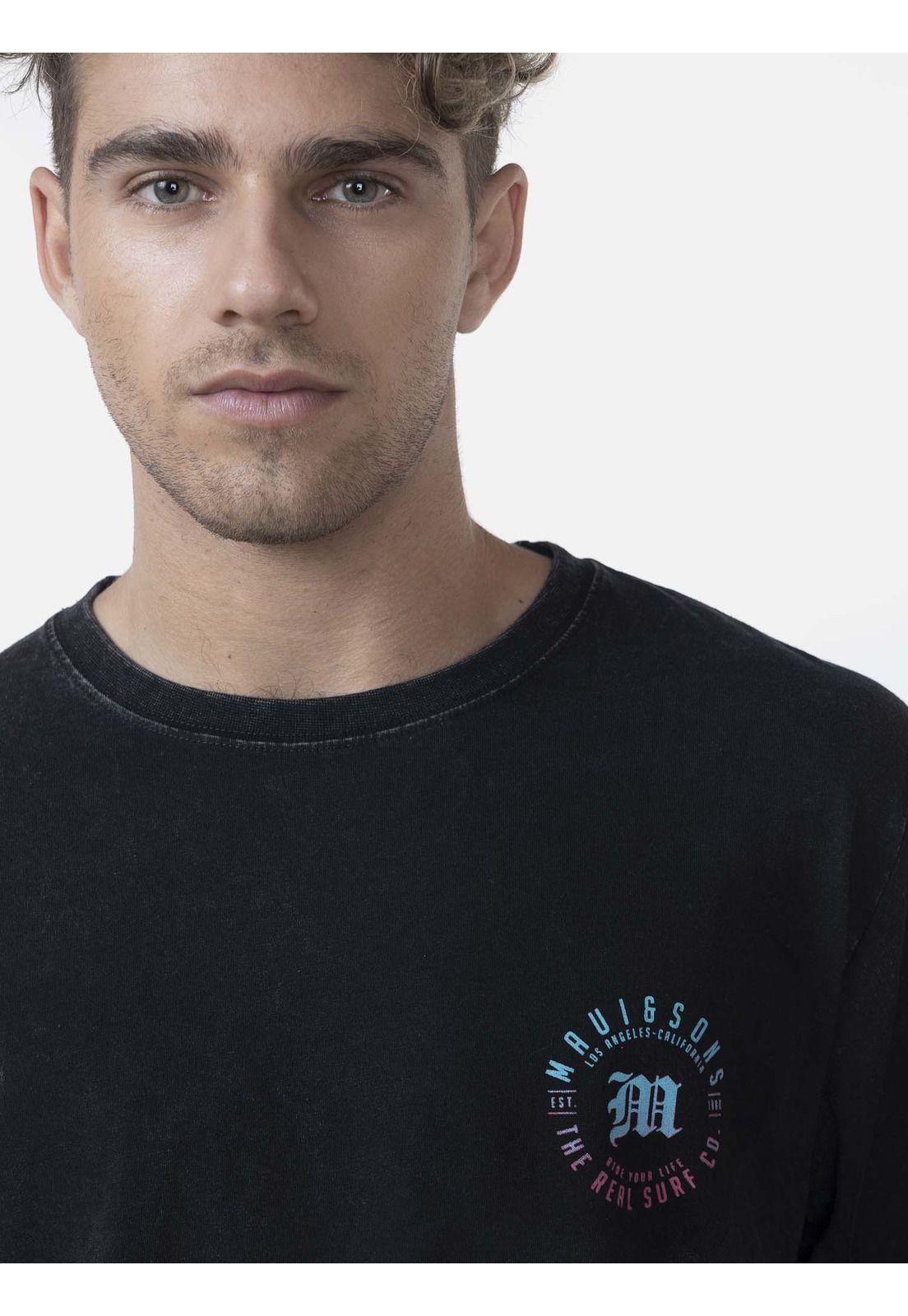 Polera Hombre THE REAL SURF CO. Negro Maui and Sons-2