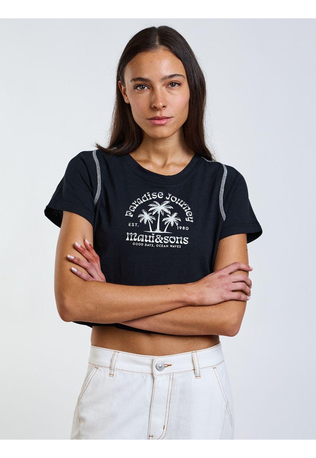 Polera MC Makana Negro Mujer Maui and Sons-5