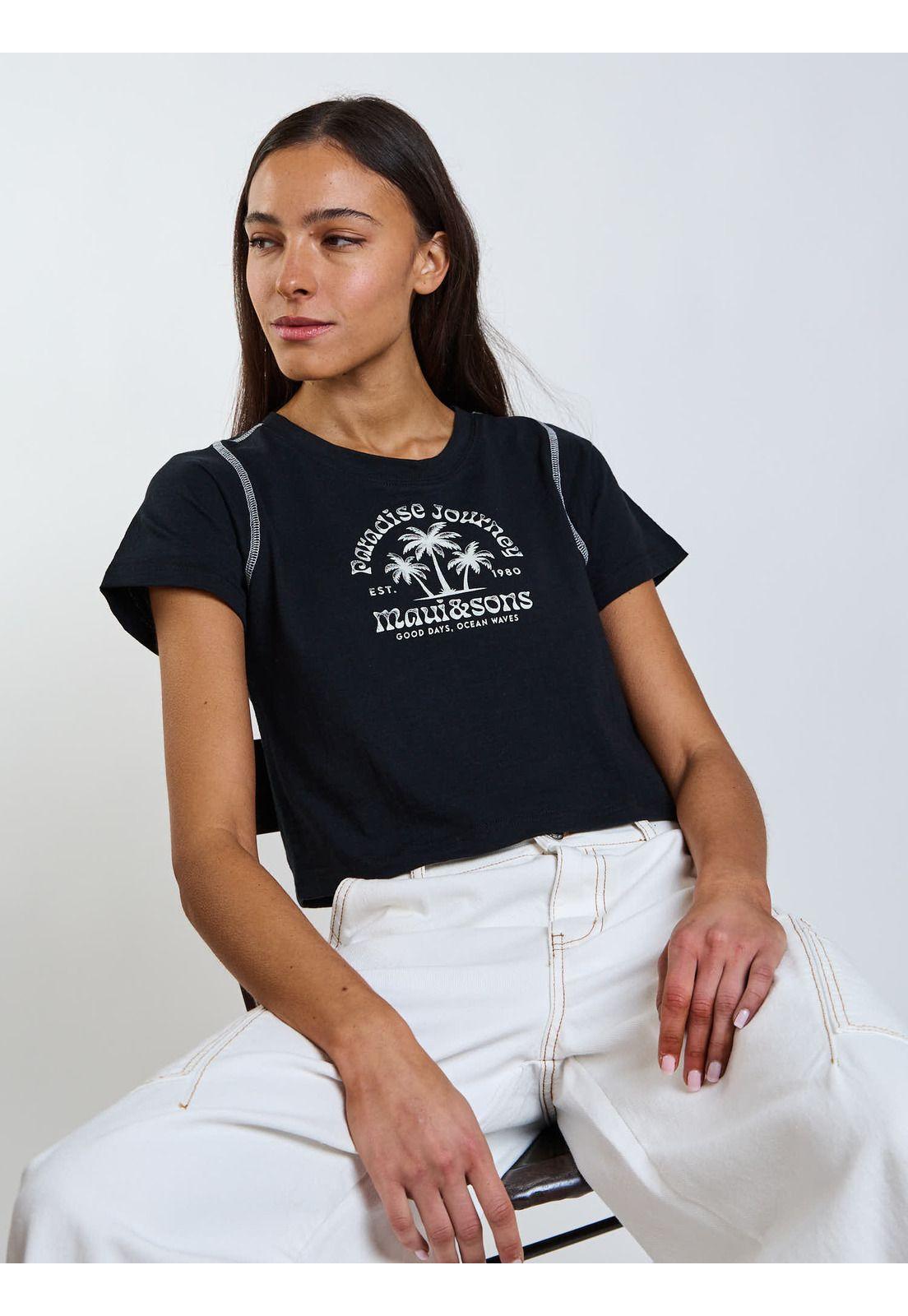 Polera MC Makana Negro Mujer Maui and Sons-6
