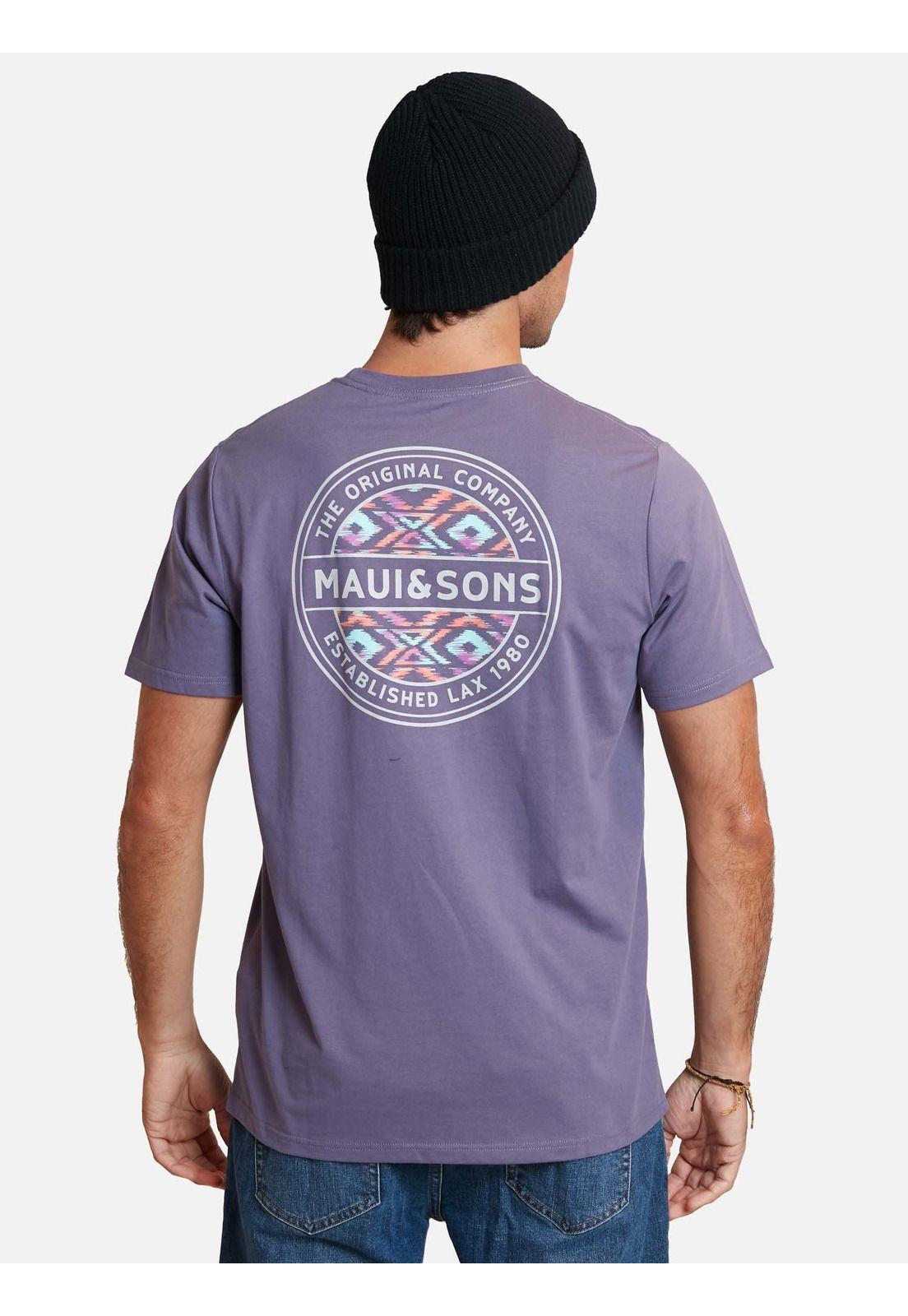 Polera art etnica desing ss tees Morado Hombre Maui And Sons-1